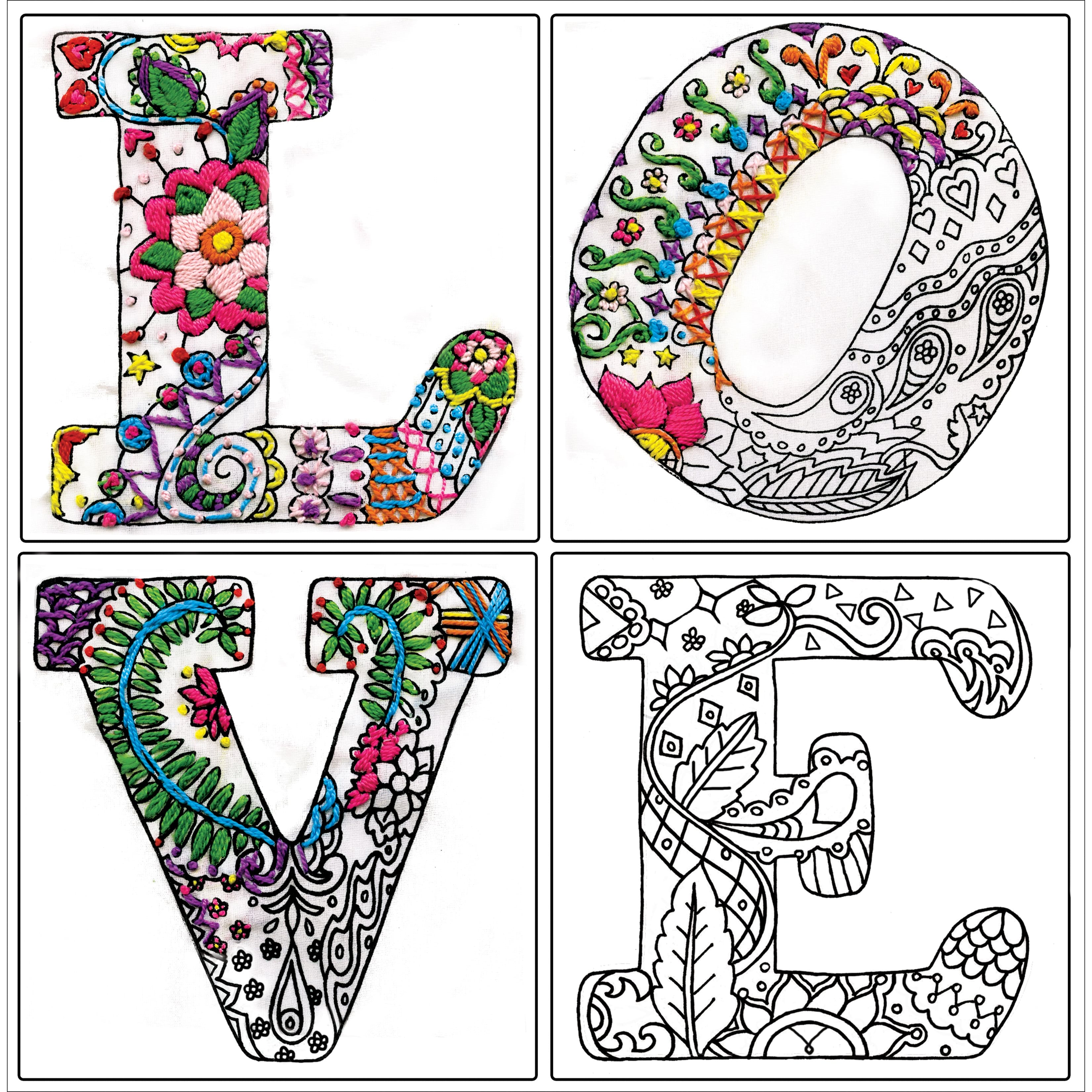 Design Works™ Zenbroidery™ Love Stamped Embroidery Kit