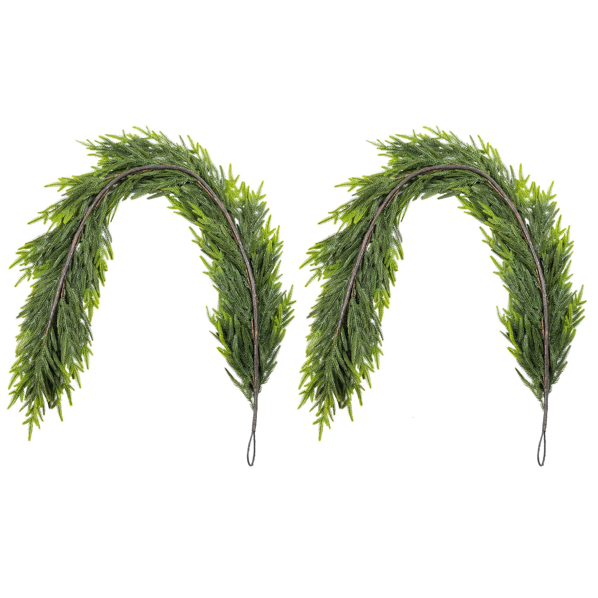 Glitzhome® 6ft Christmas Greenery PE Garland, 2ct.