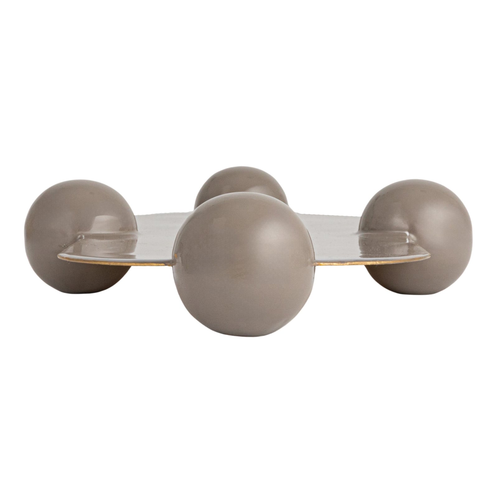 Hello Honey® 17.5" Gray Elegance Enamel Metal Tray with Ball Feet