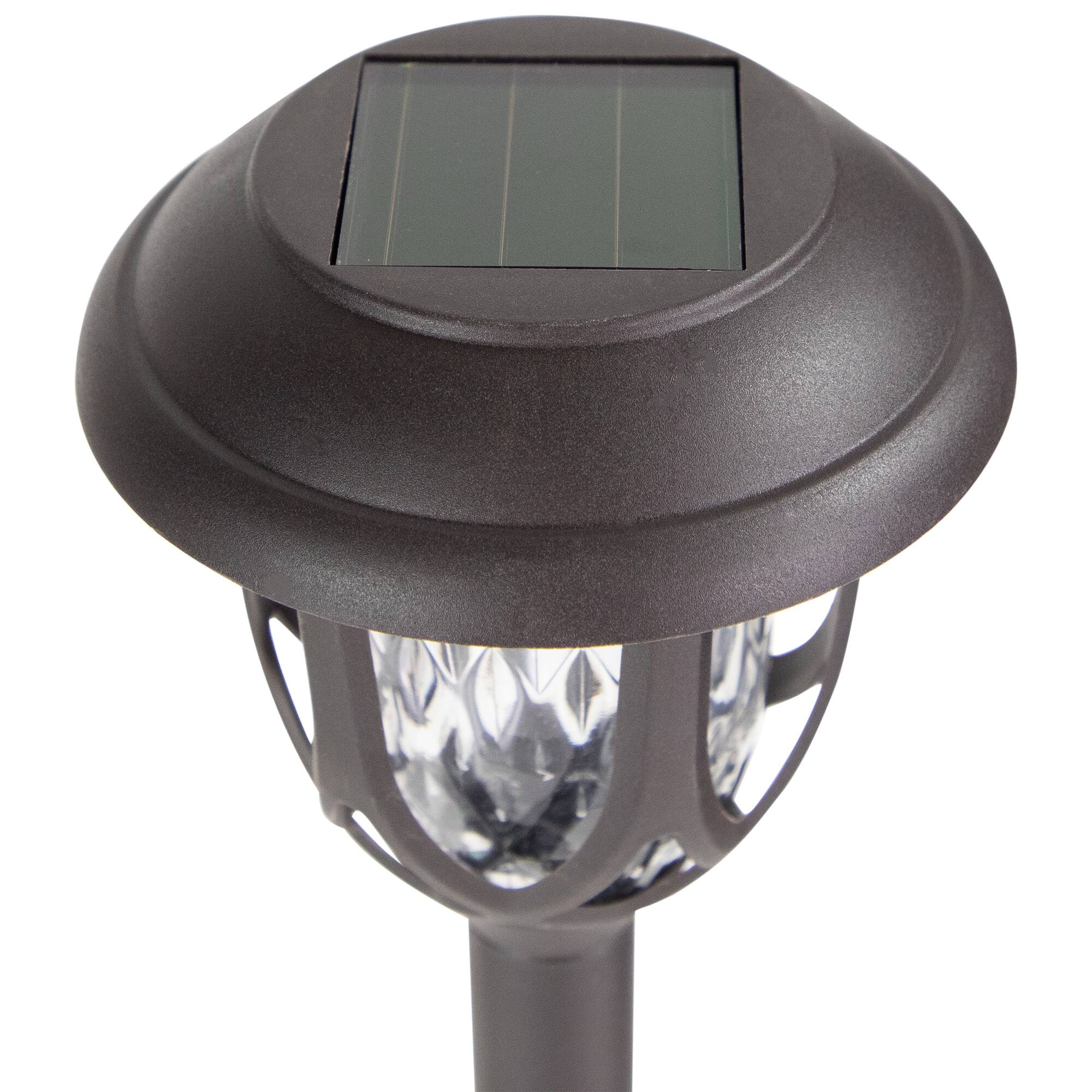 16.25" Black Lantern Style Solar Powered LED Pathway Markers, 6ct.