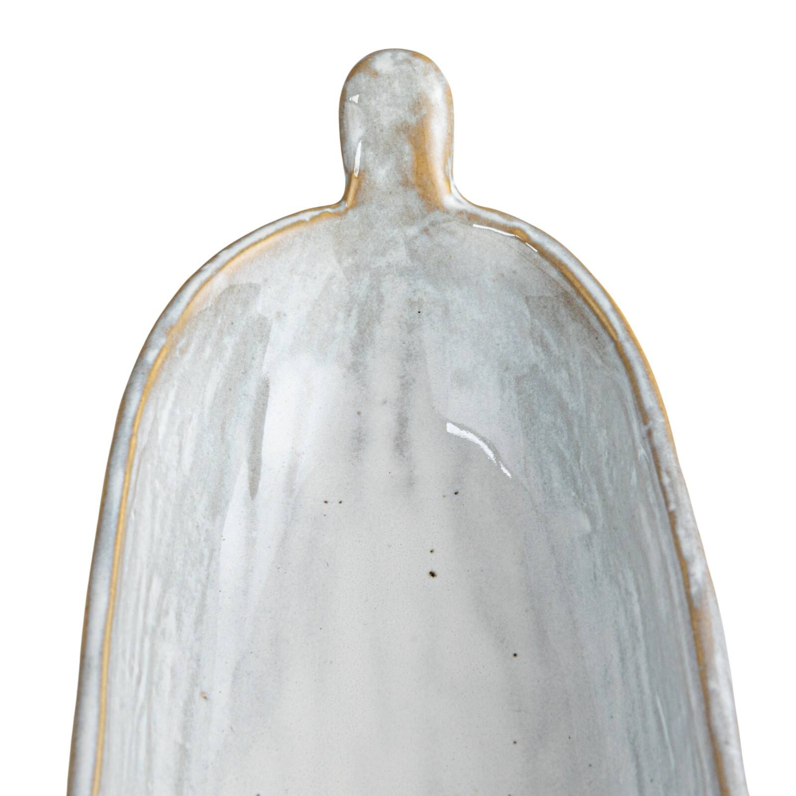 Hello Honey® 13.25" Long White Stoneware Dish with Reactive Glaze
