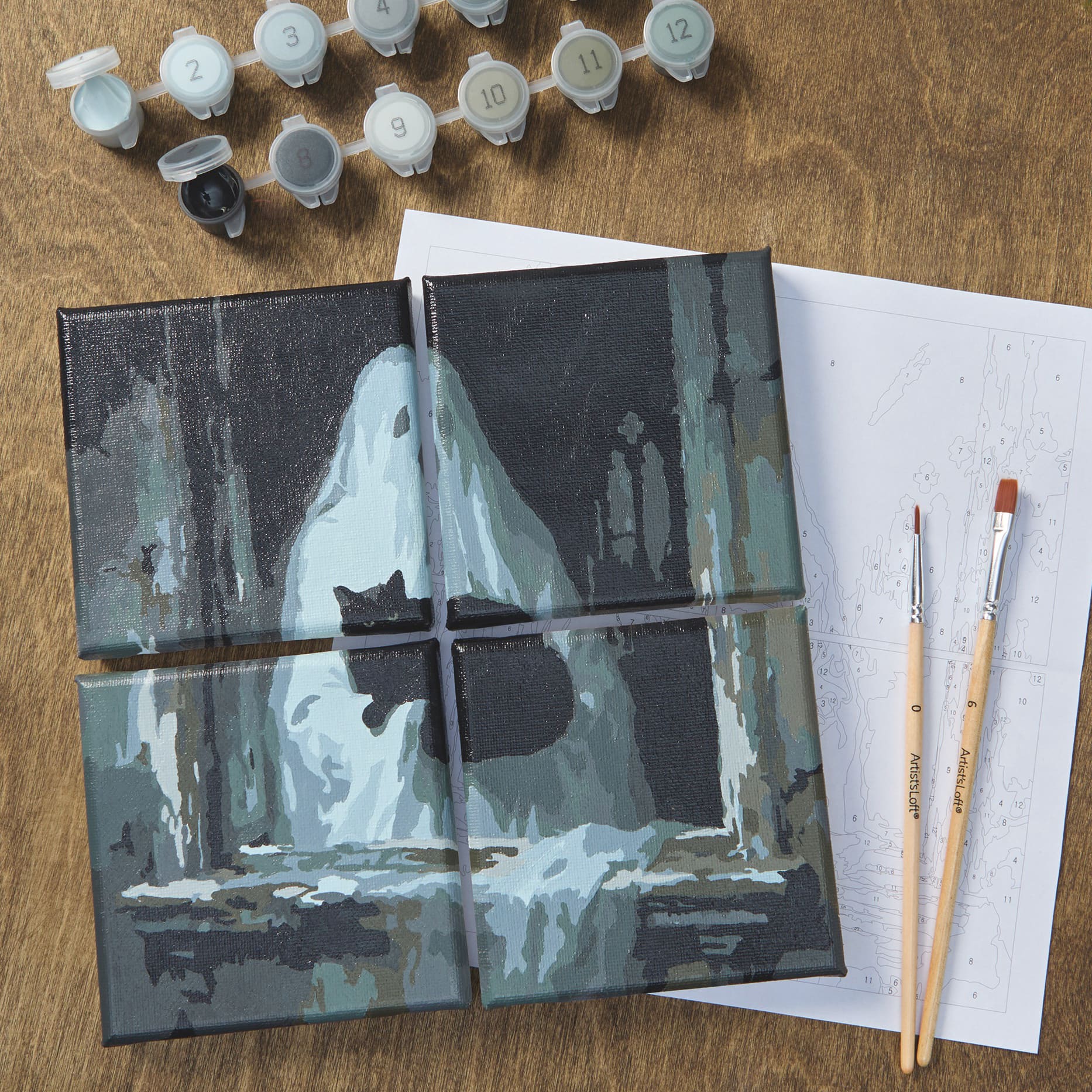 Ghost & Black Cat in Window Paint-by-Number Gallery Mini Kit by Artist's Loft®