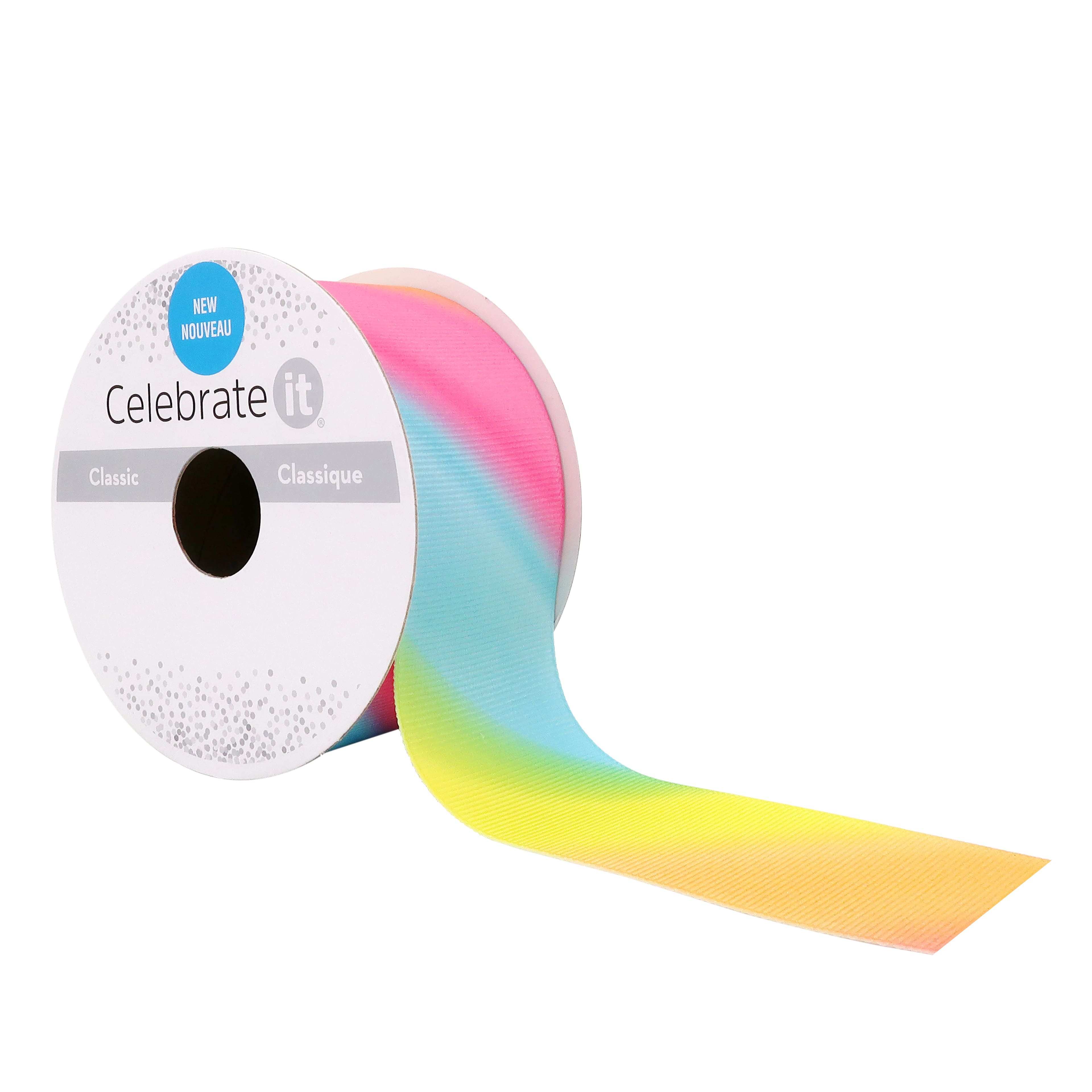 12 Pack: 1.5" x 3yd. Grosgrain Wired Ombre Ribbon by Celebrate It®