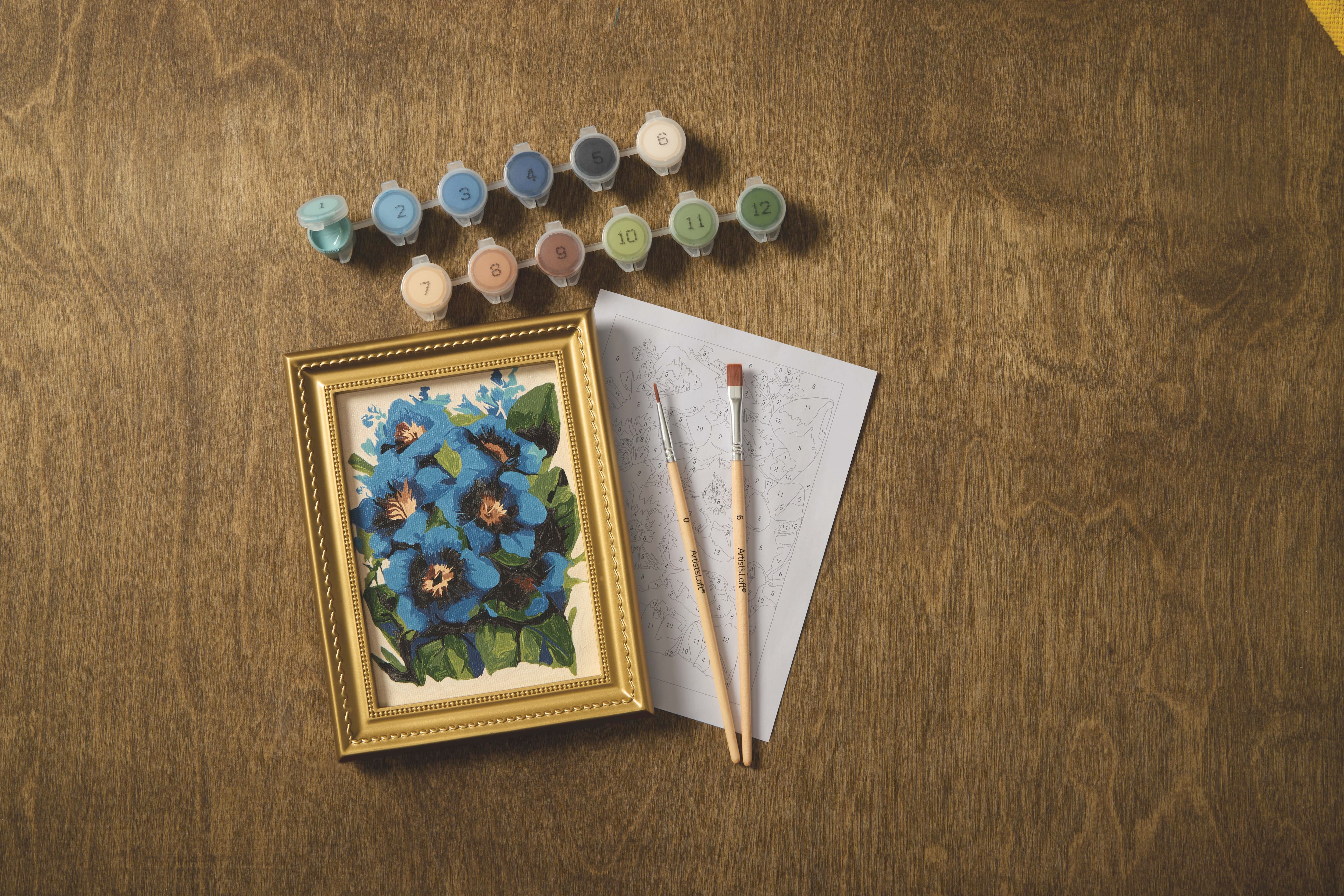 Blue Pansy Paint-by-Number Framed Mini Kit by Artist's Loft®