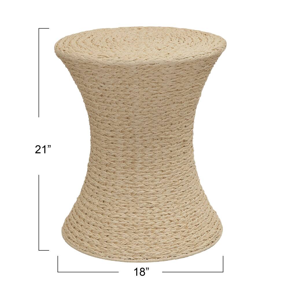 Household Essentials 21" Woven Paper Rope Hourglass End Table