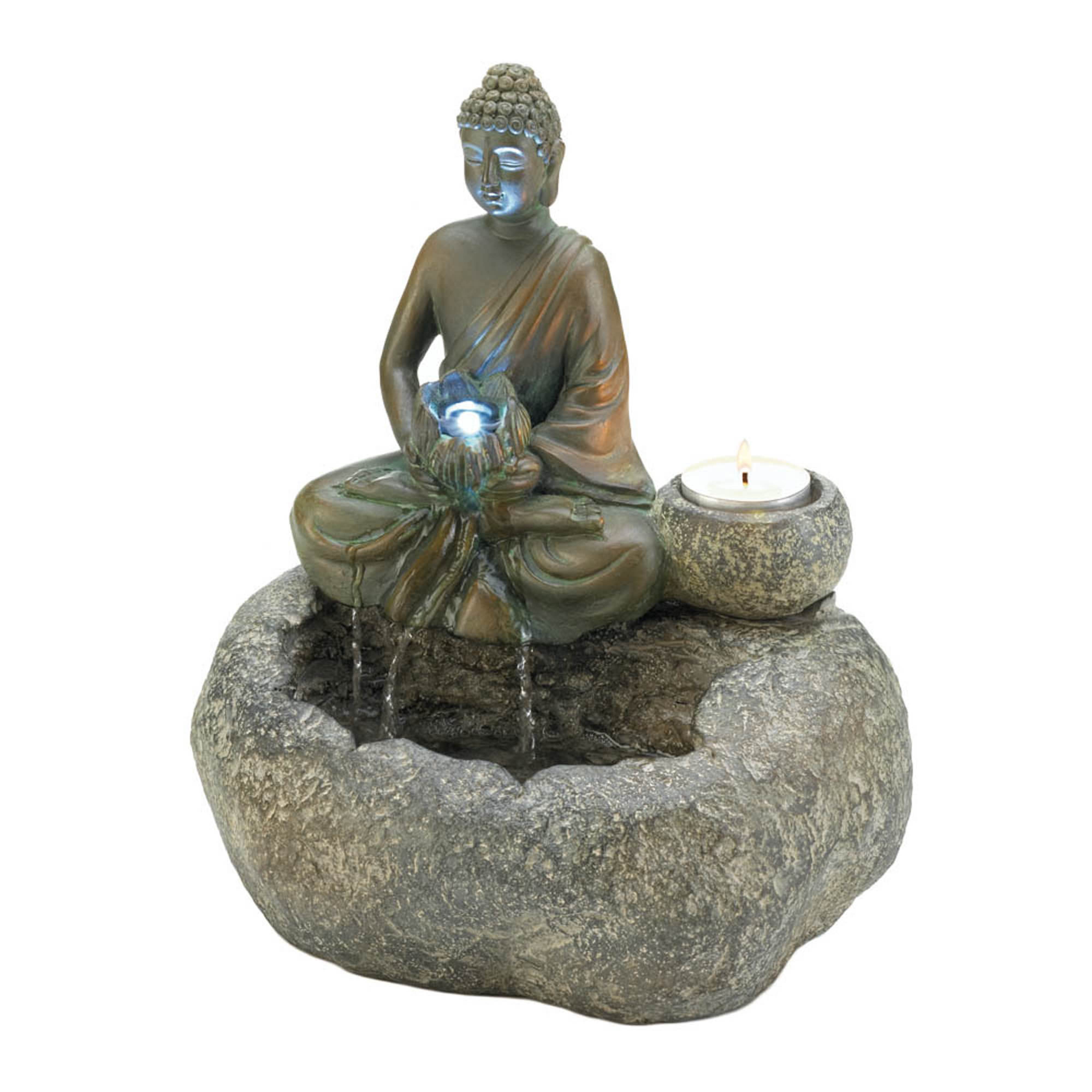 10.5" Buddha LED Tabletop Fountain