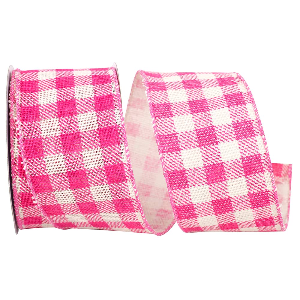 Reliant 2.5" x 10yd. Gingham Hopsack Twill Wired Ribbon