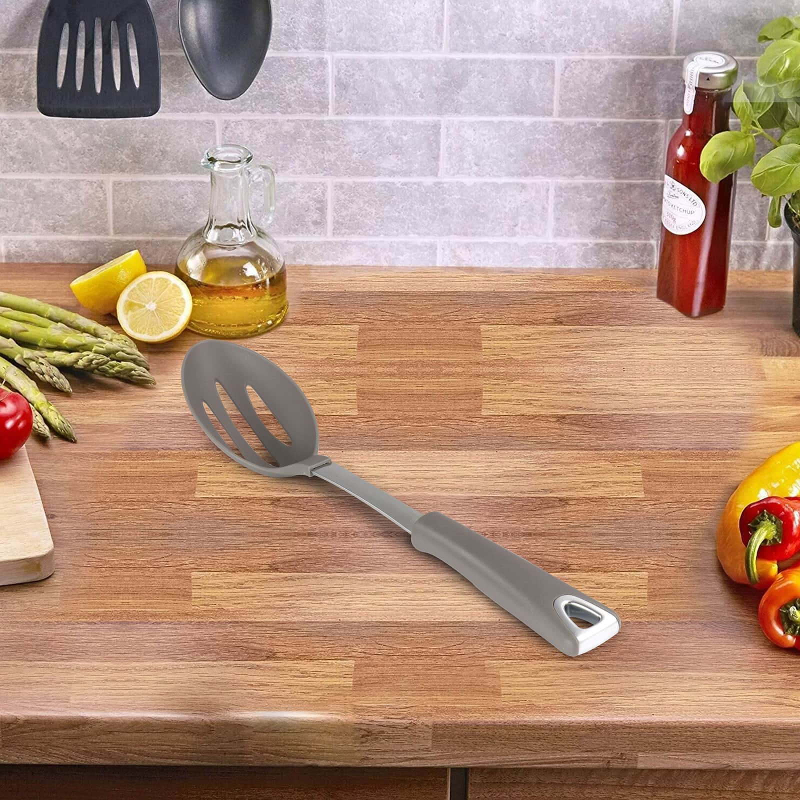 Martha Stewart Gray Nylon Slotted Spoon