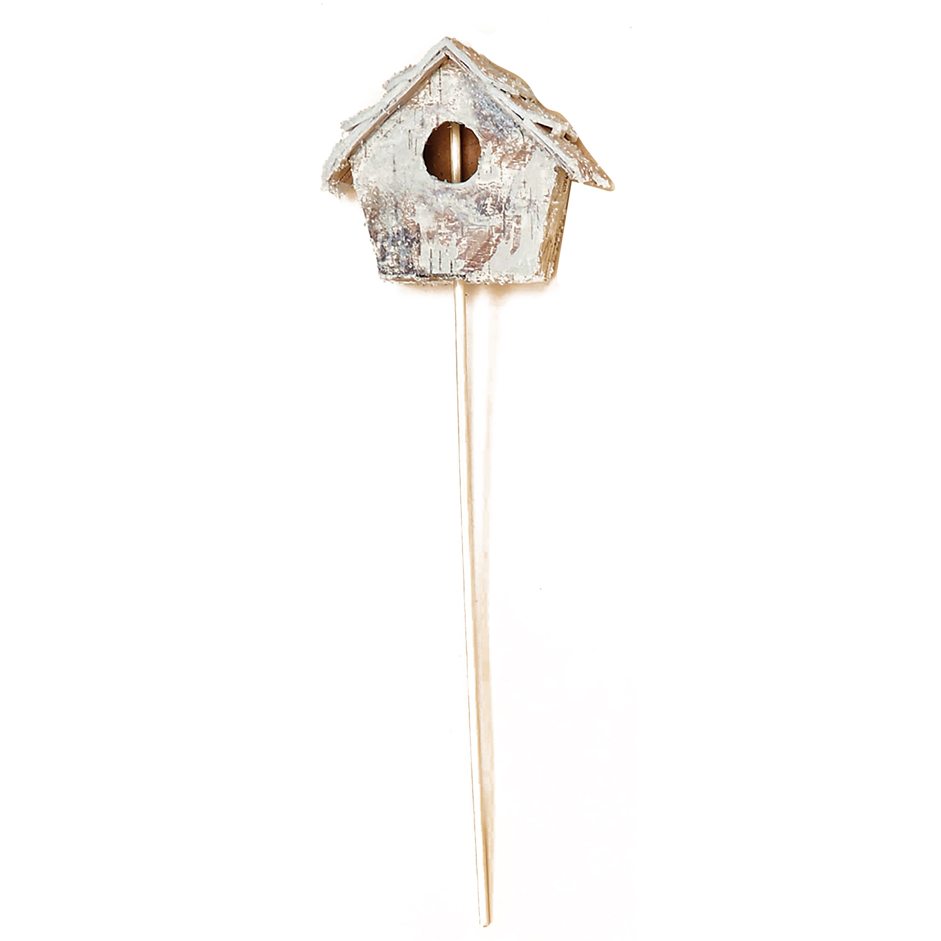 13.5" Artificial Frosted Birdhouse on Picks, 2ct.