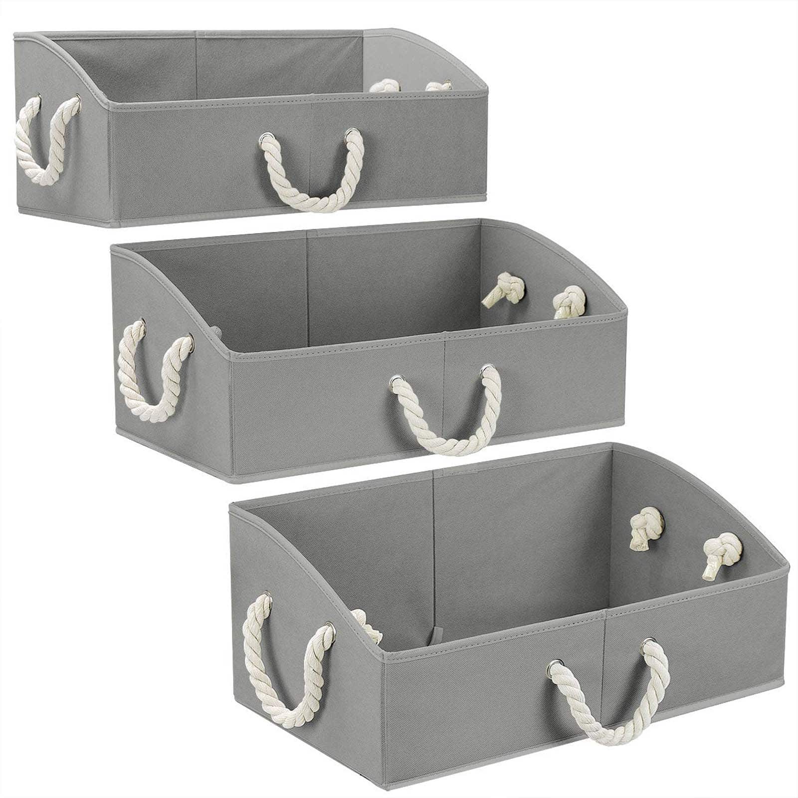 Sorbus 20" Trapezoid Storage Box with Cotton Rope, 3ct.