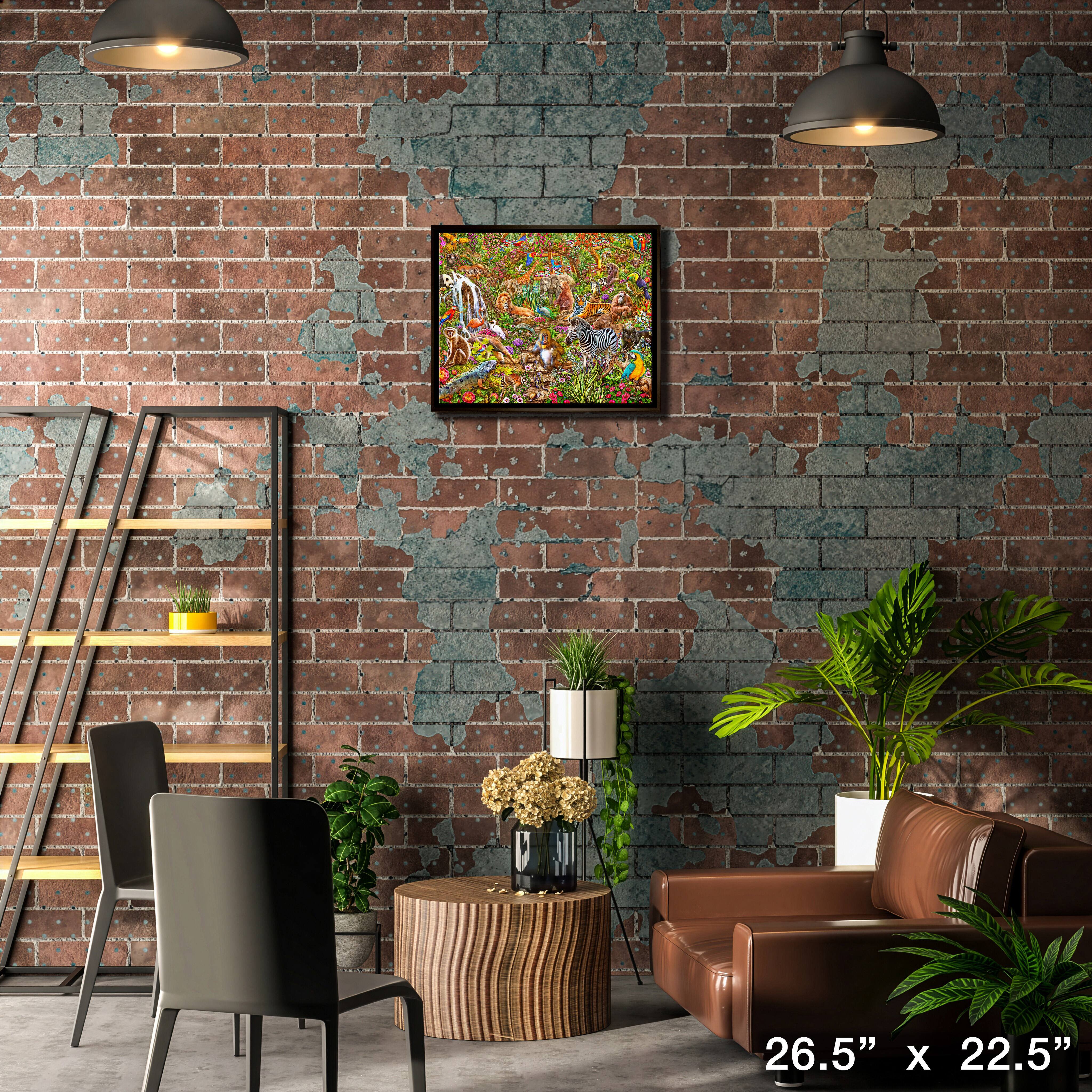 Animal Atrium 20" x 29" Framed Canvas by Michael Fishel 26.5" x 22.5"