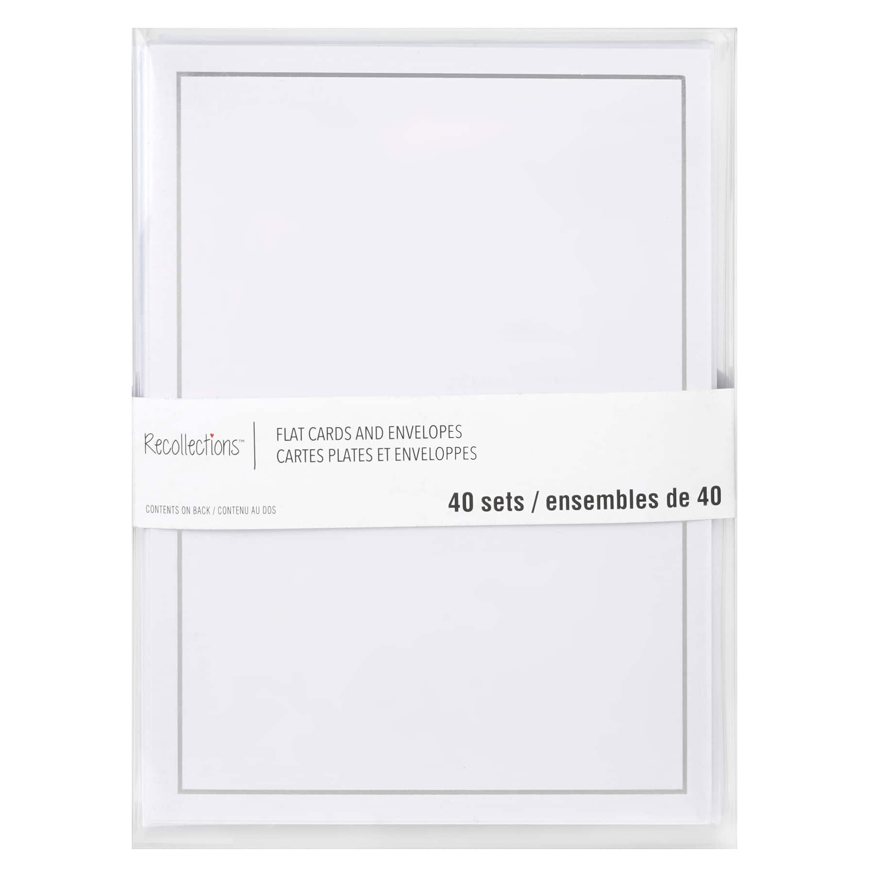Silver Border Flat Cards & Envelopes by Recollections