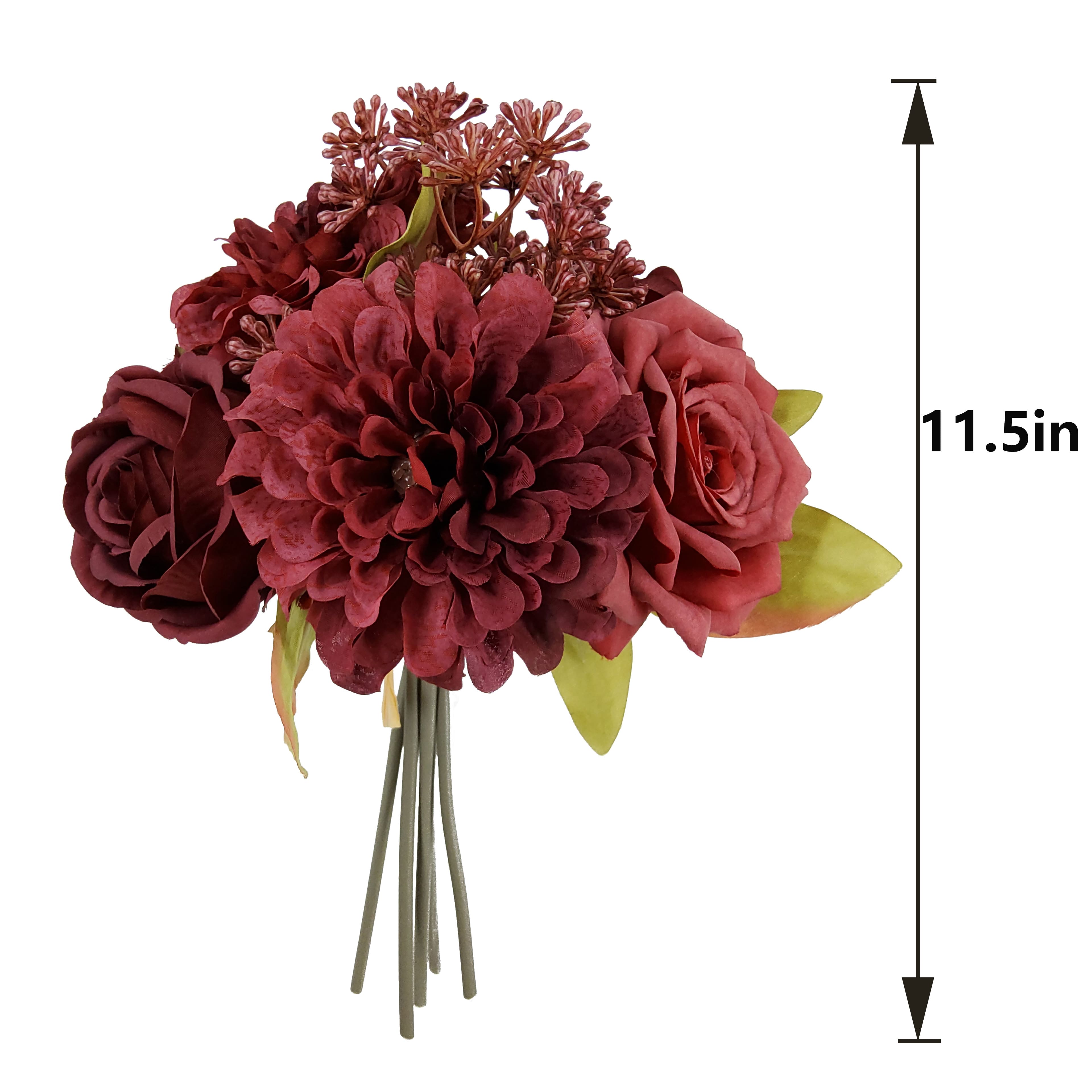 12" Burgundy Dahlia & Rose Mix Bouquet by Ashland®