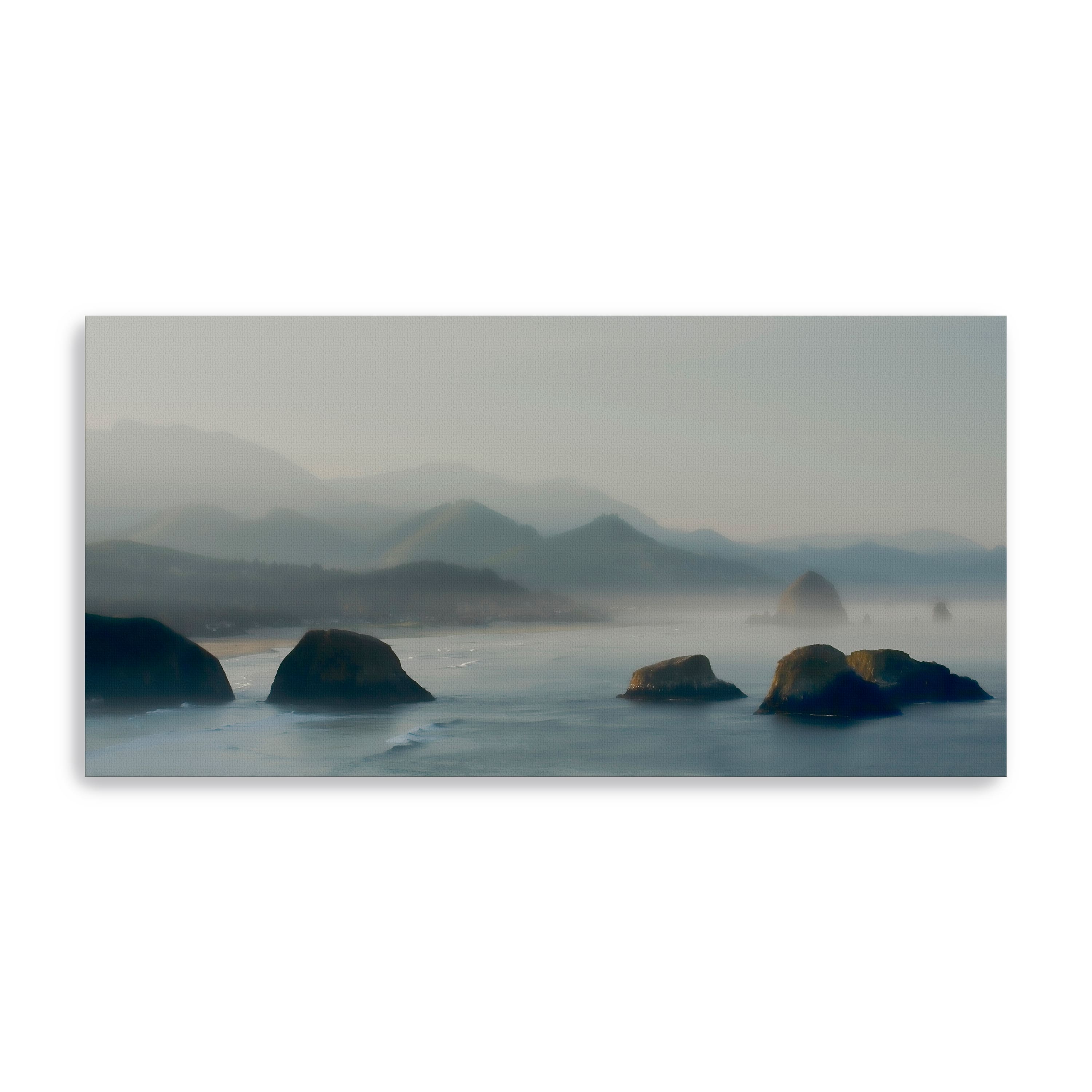 Misty Among The Rocks Canvas Giclee