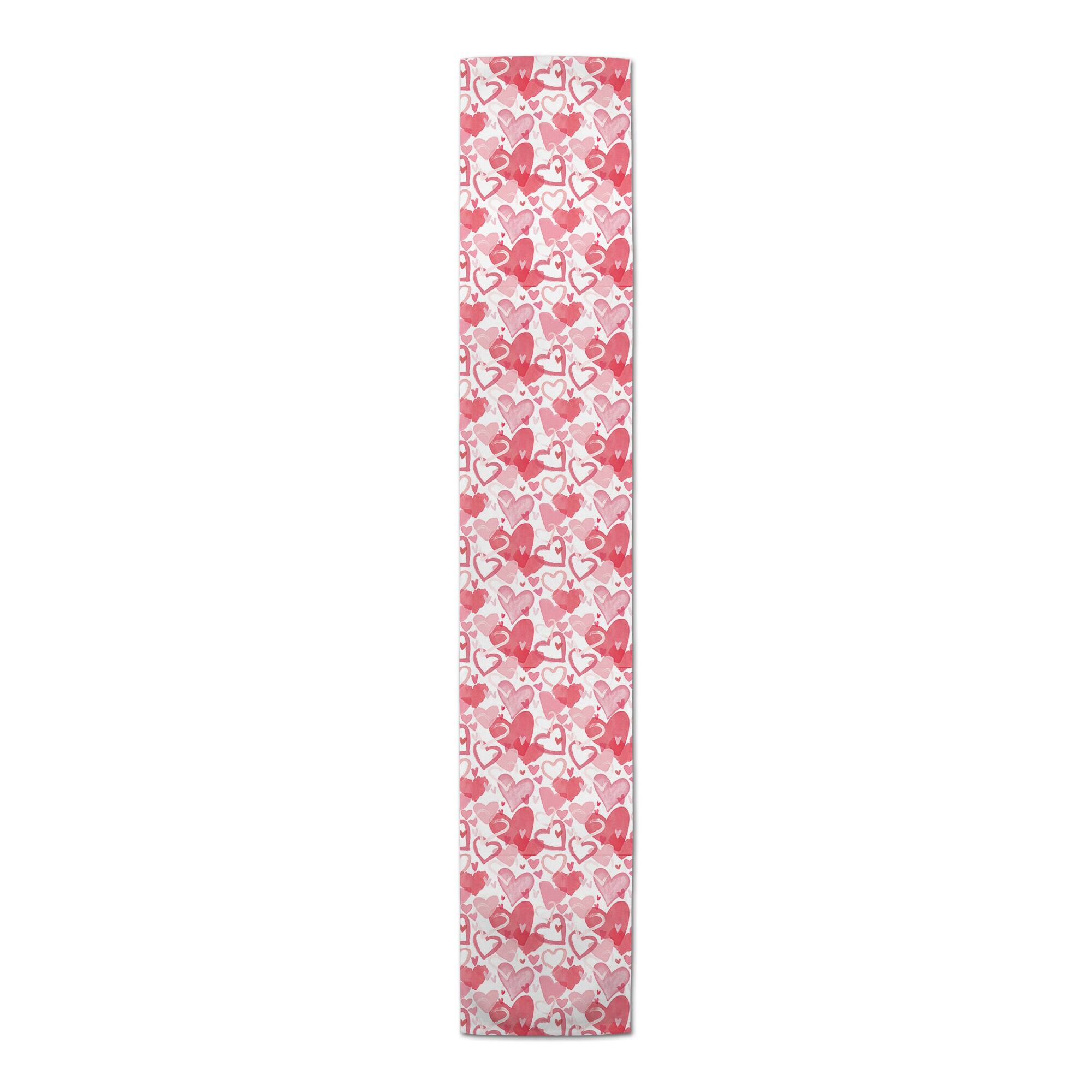 Heart Cluster Pattern 16" x 90" Cotton Twill Runner