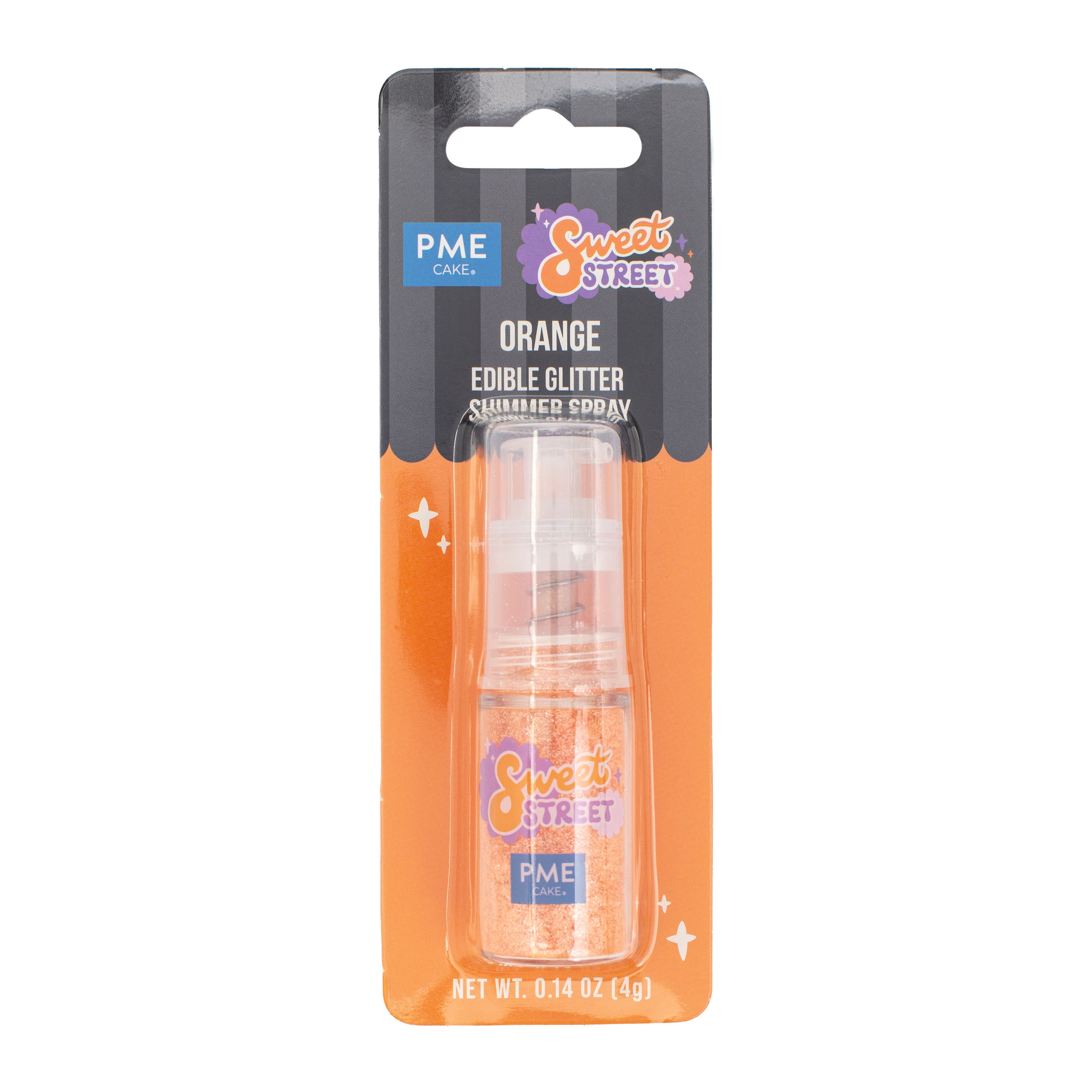 PME Cake Sweet Street® Orange Edible Glitter Shimmer Spray
