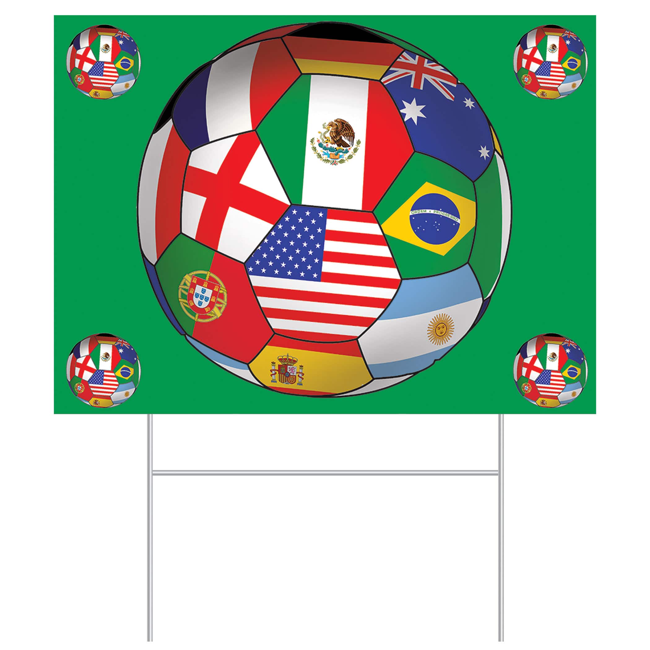 11.5" x 15.5" International Soccer Plastic Yard Sign