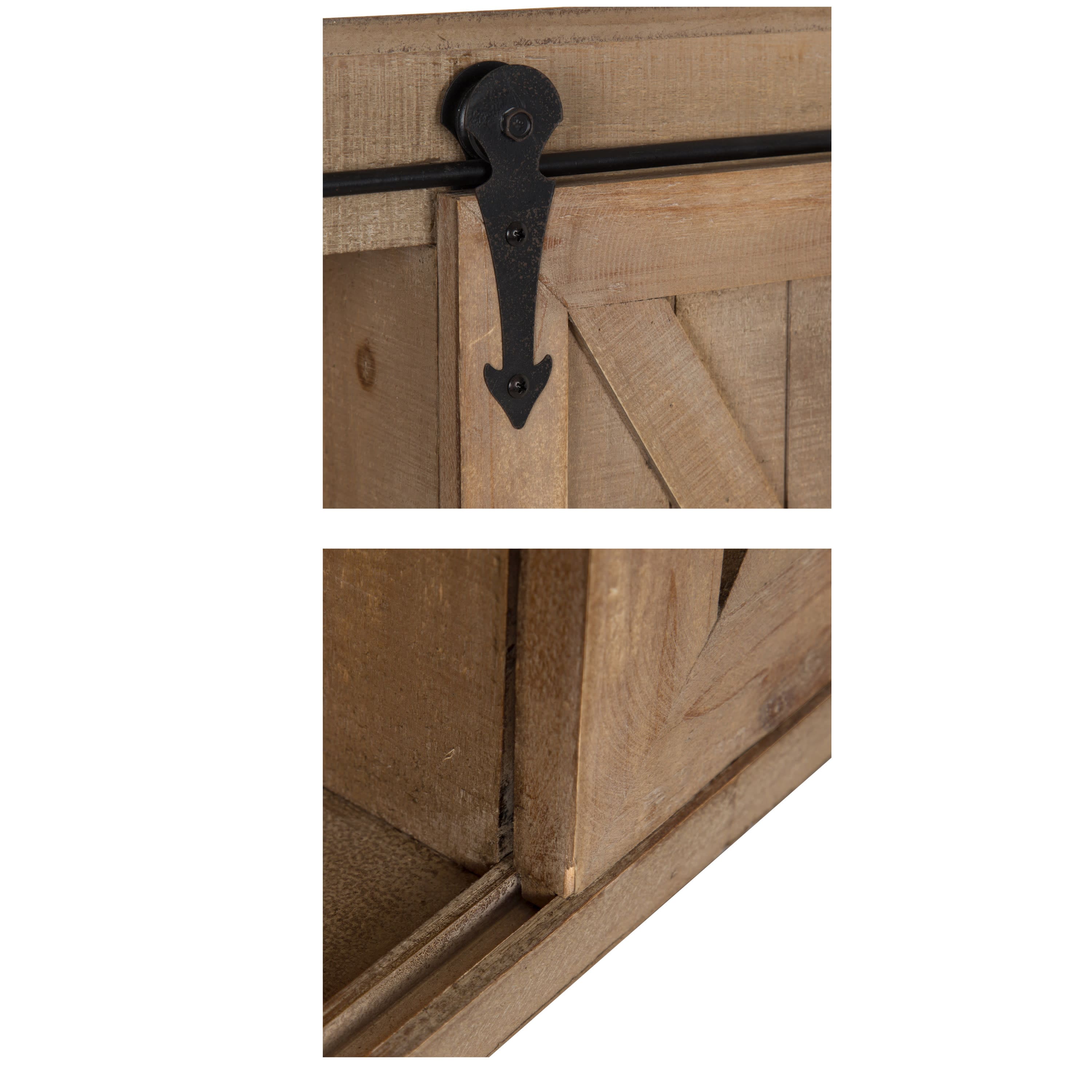 Kate and Laurel Cates Wood Sliding Barn Door Wall Storage Cabinet