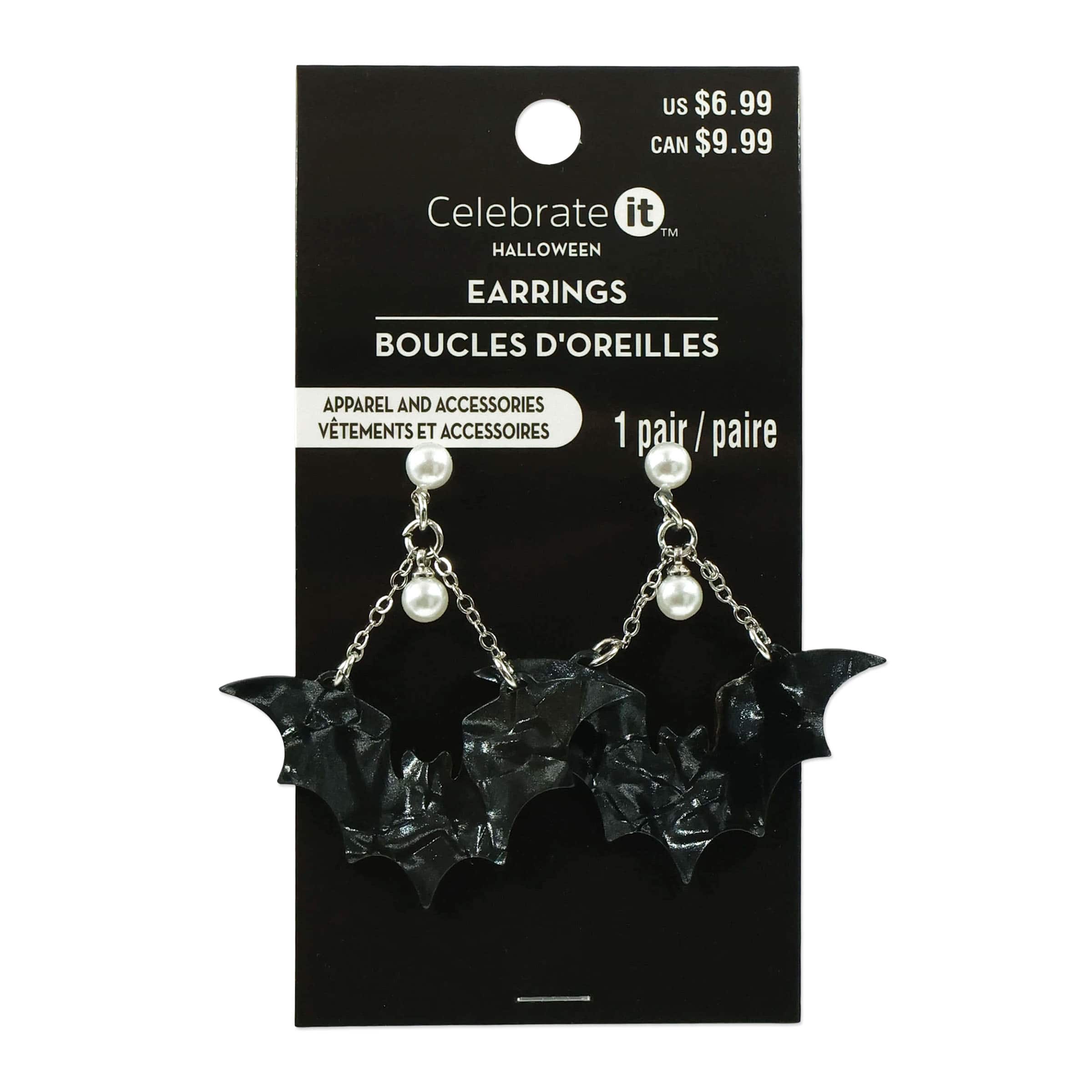 Halloween Black Bat Earrings by Celebrate It™
