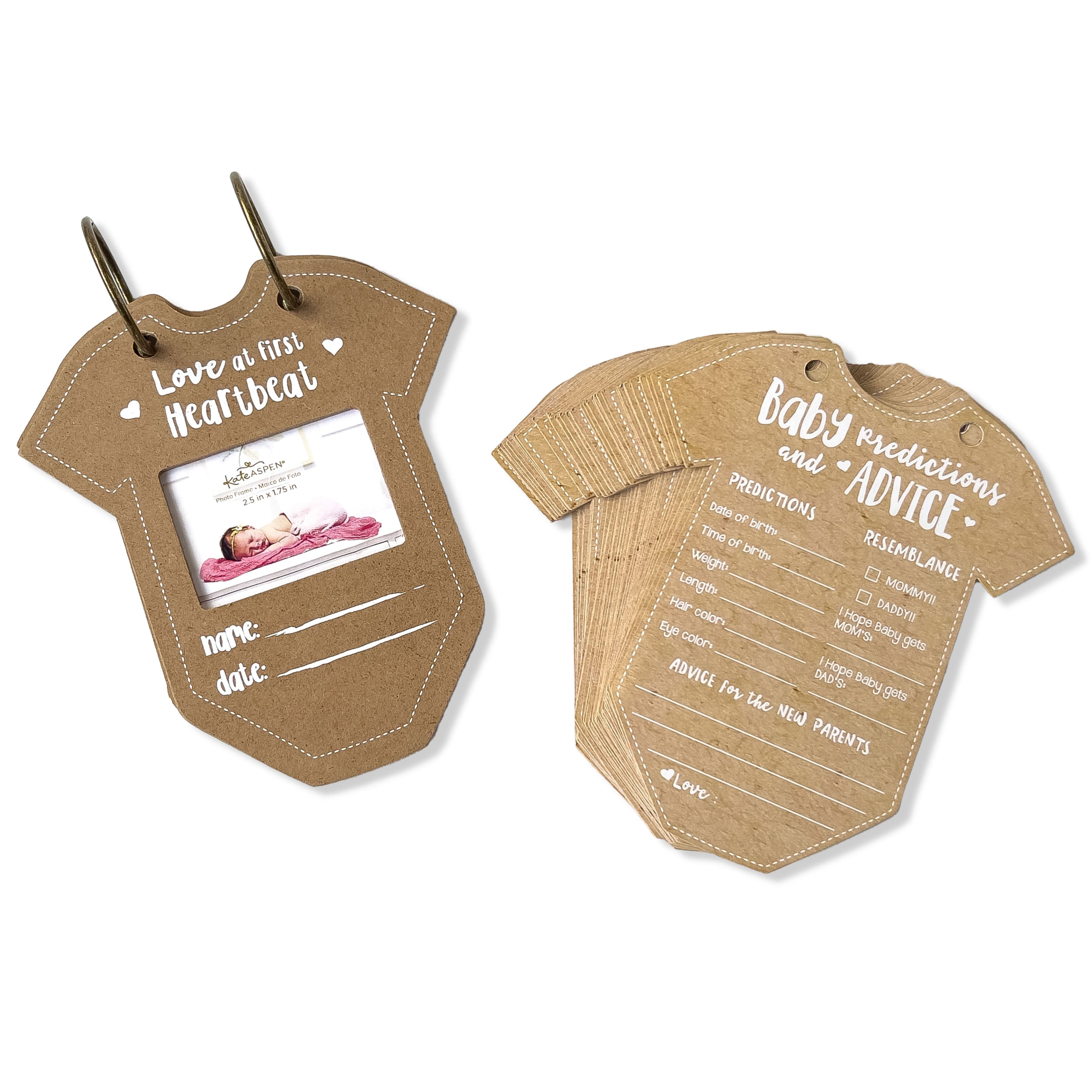 Kate Aspen® Kraft Onesie Shape Baby Shower Prediction Advice Card Keepsake Book Set