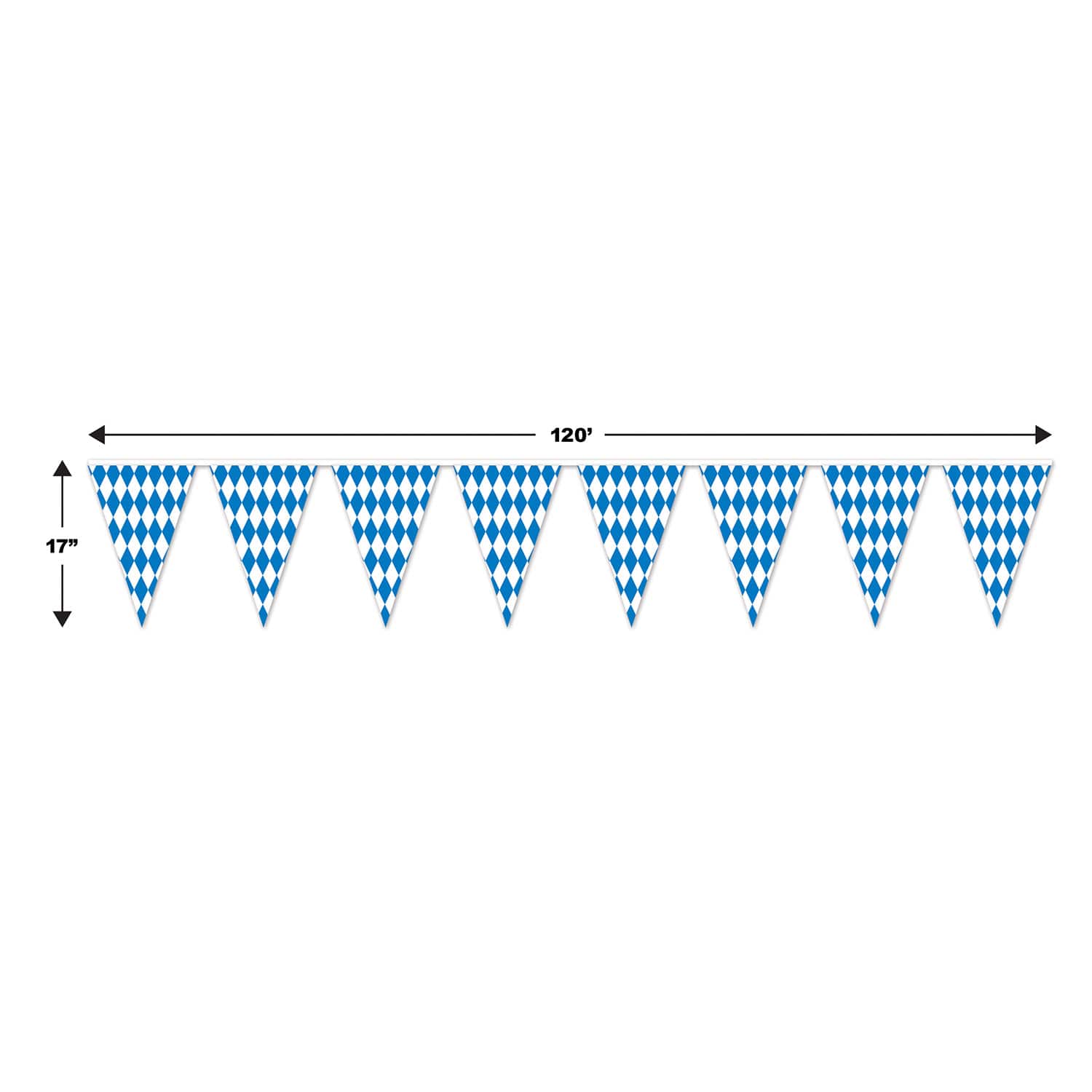 Blue & White Oktoberfest Pennant Banner