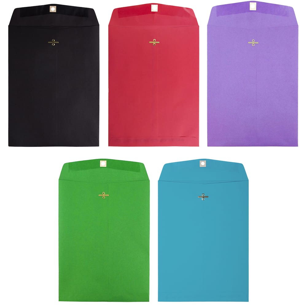 JAM Paper 9" x 12" Assorted Open End Catalog with Clasp Envelopes, 50ct.