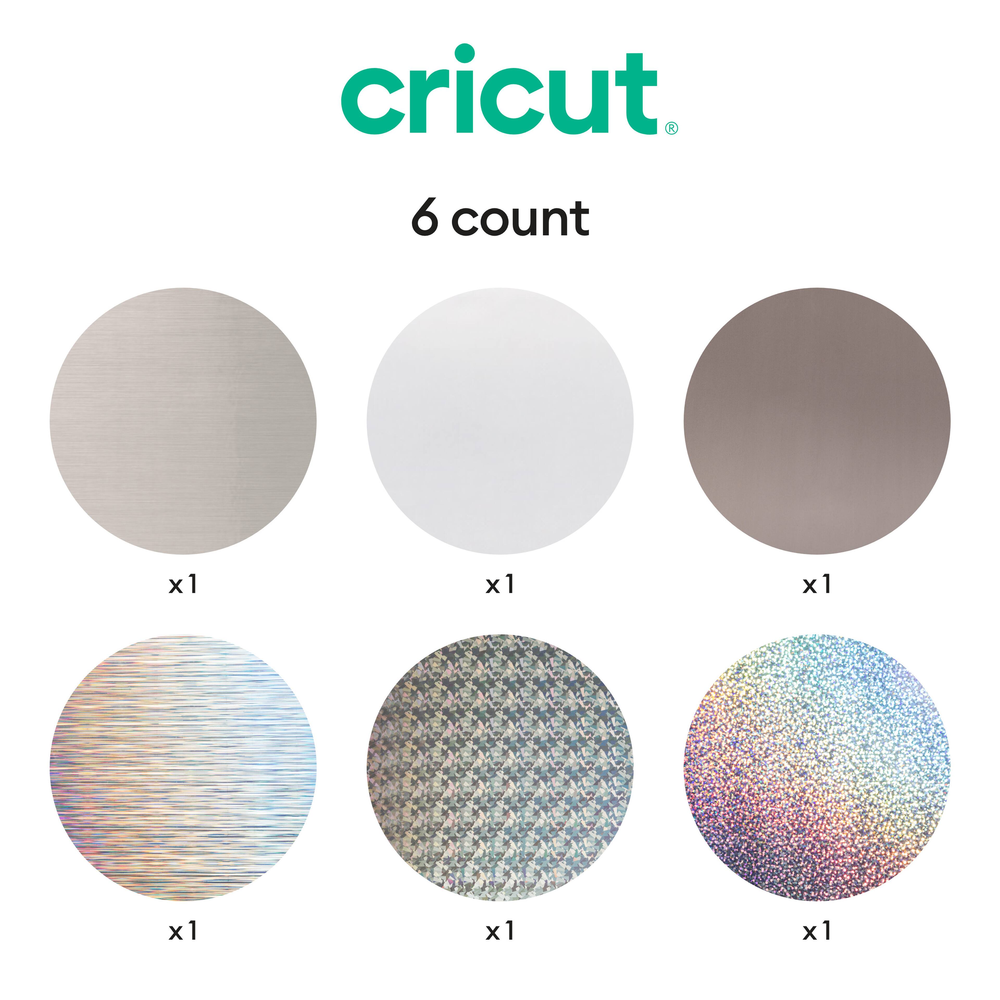 Cricut® Permanent Holographic Vinyl, Silver Sampler