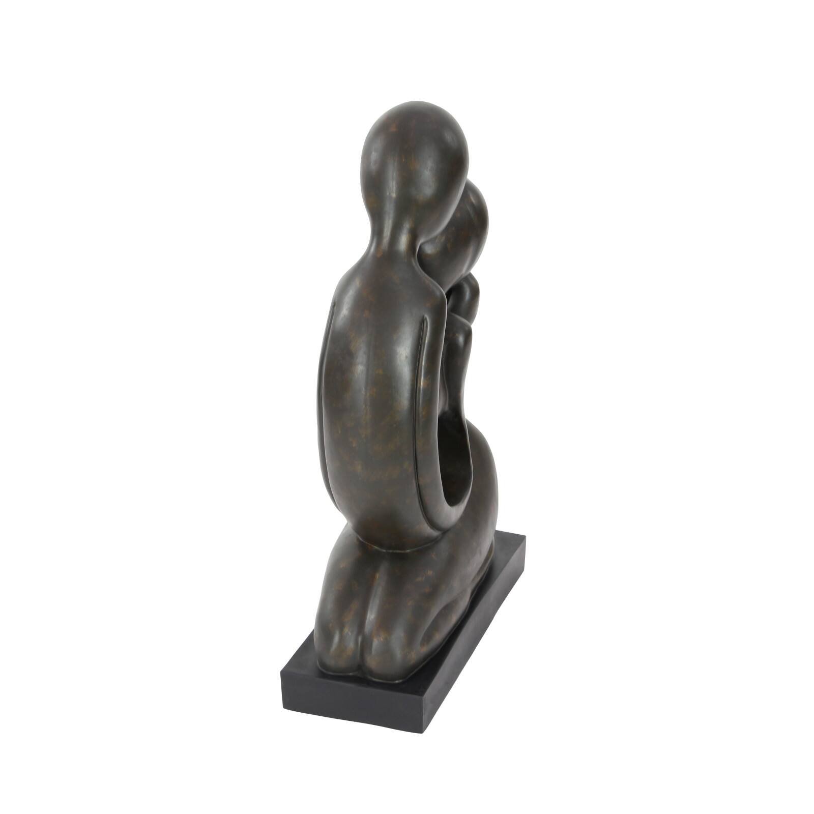 23" Brown Polystone Traditional Couple Sculpture