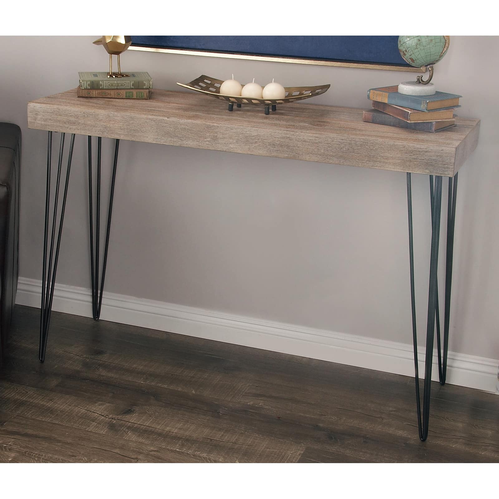 47" Brown Modern Wood Console Table