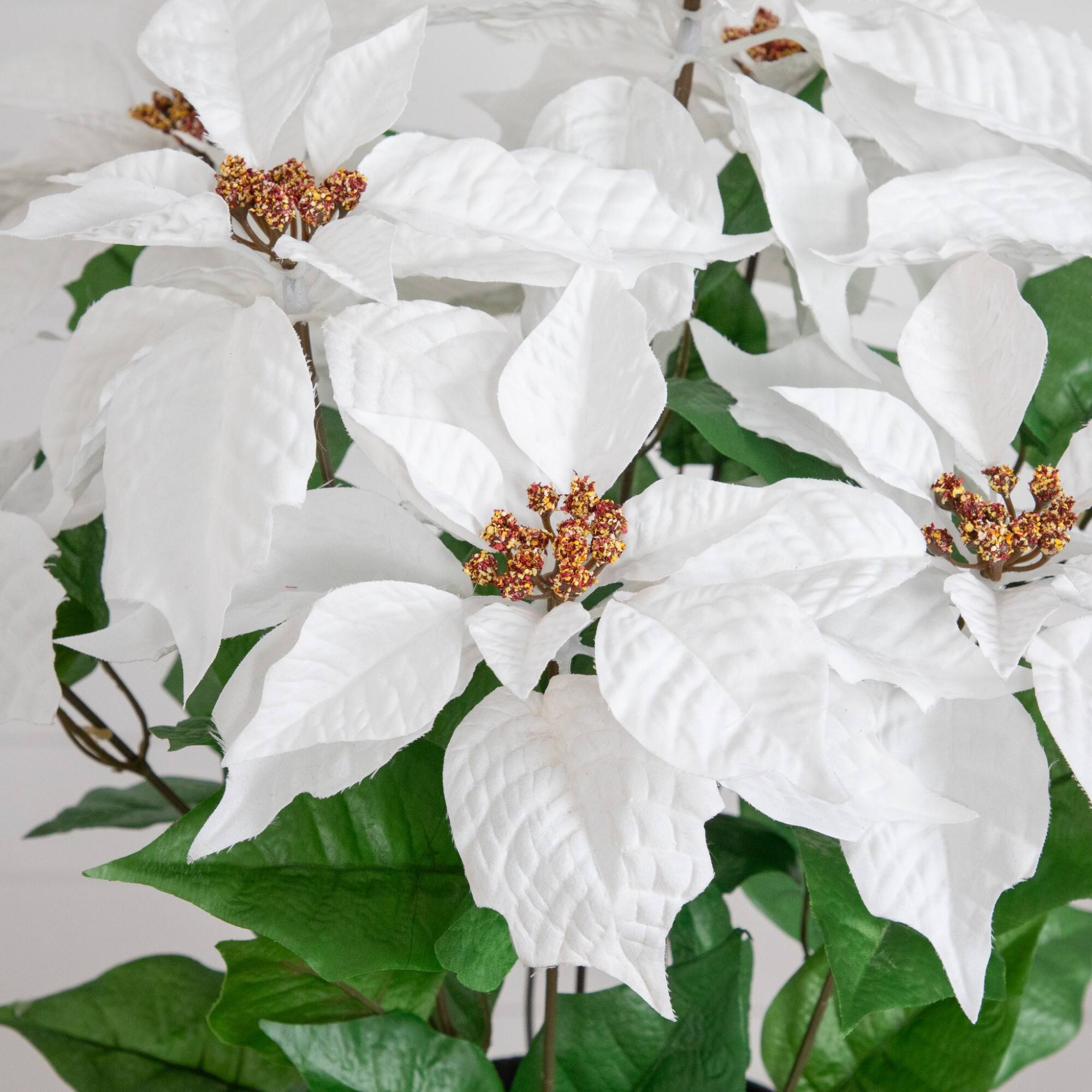 Nearly Natural 22" Artificial Potted Poinsettia Plant
