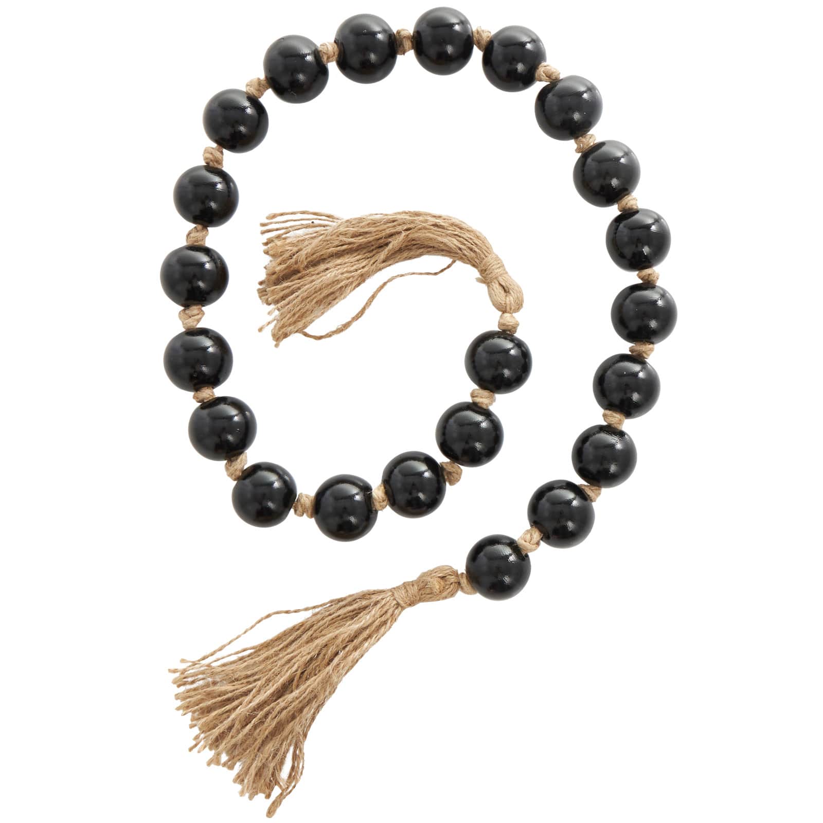 4ft. Glass Handmade Round Beaded Garland with Tassel