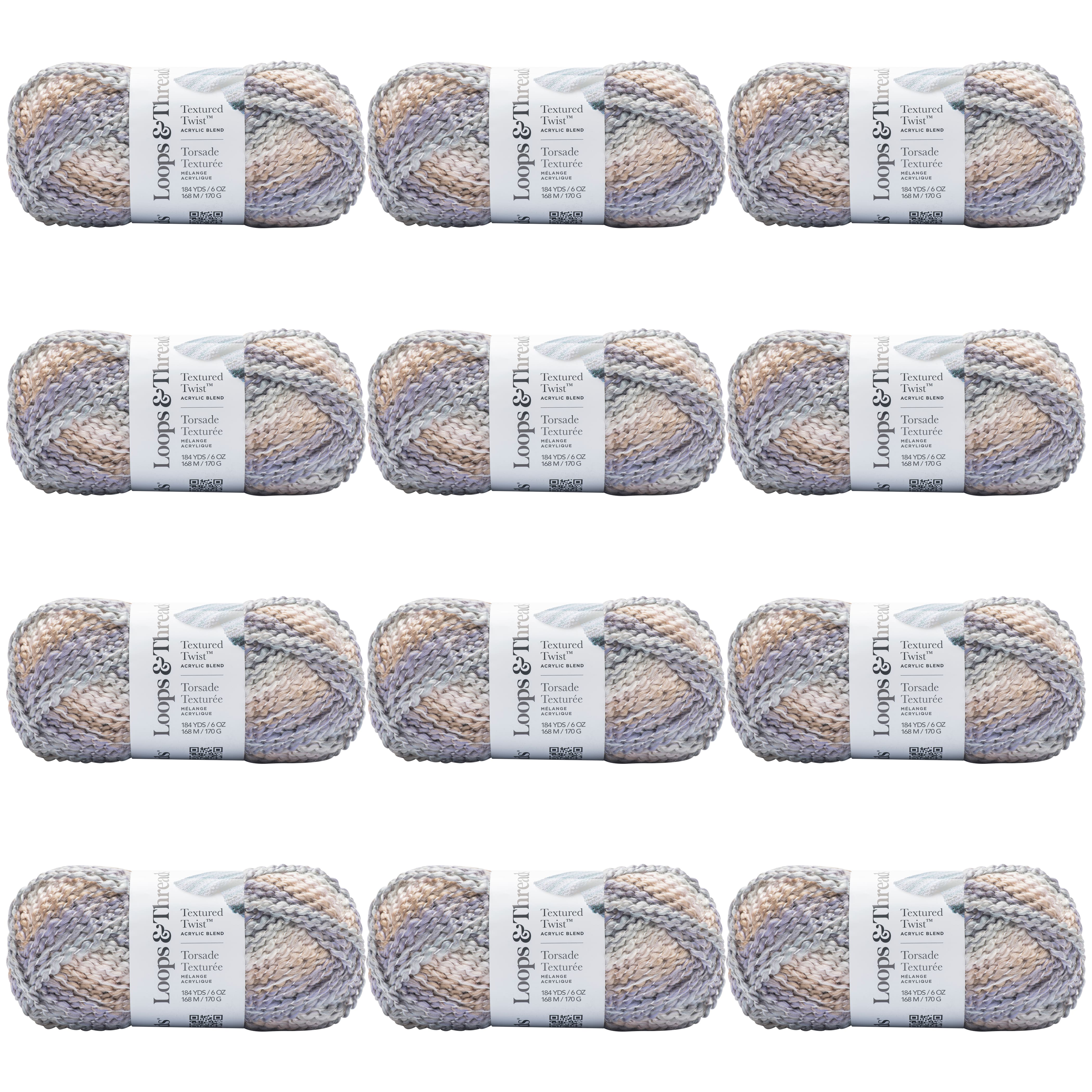 12 Pack: Textured Twist™ Yarn by Loops & Threads®