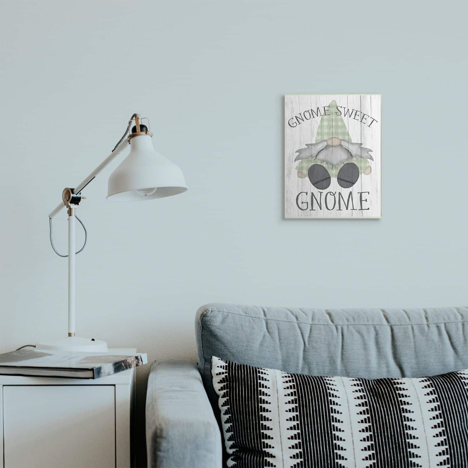 Stupell Industries Gnome Sweet Gnome Garden Home Pun Wall Plaque