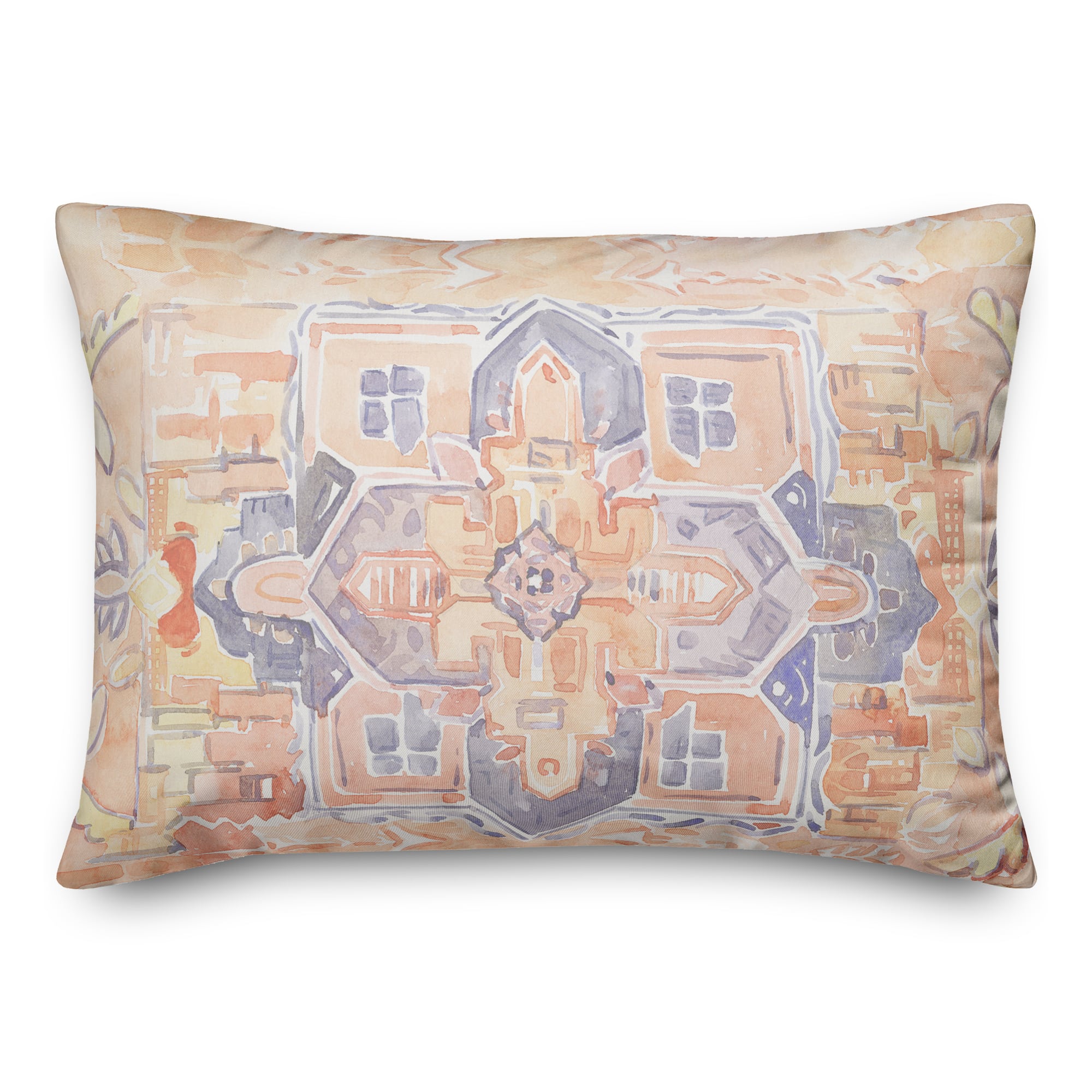 Watercolor Tile 14" x 20" Throw Pillow