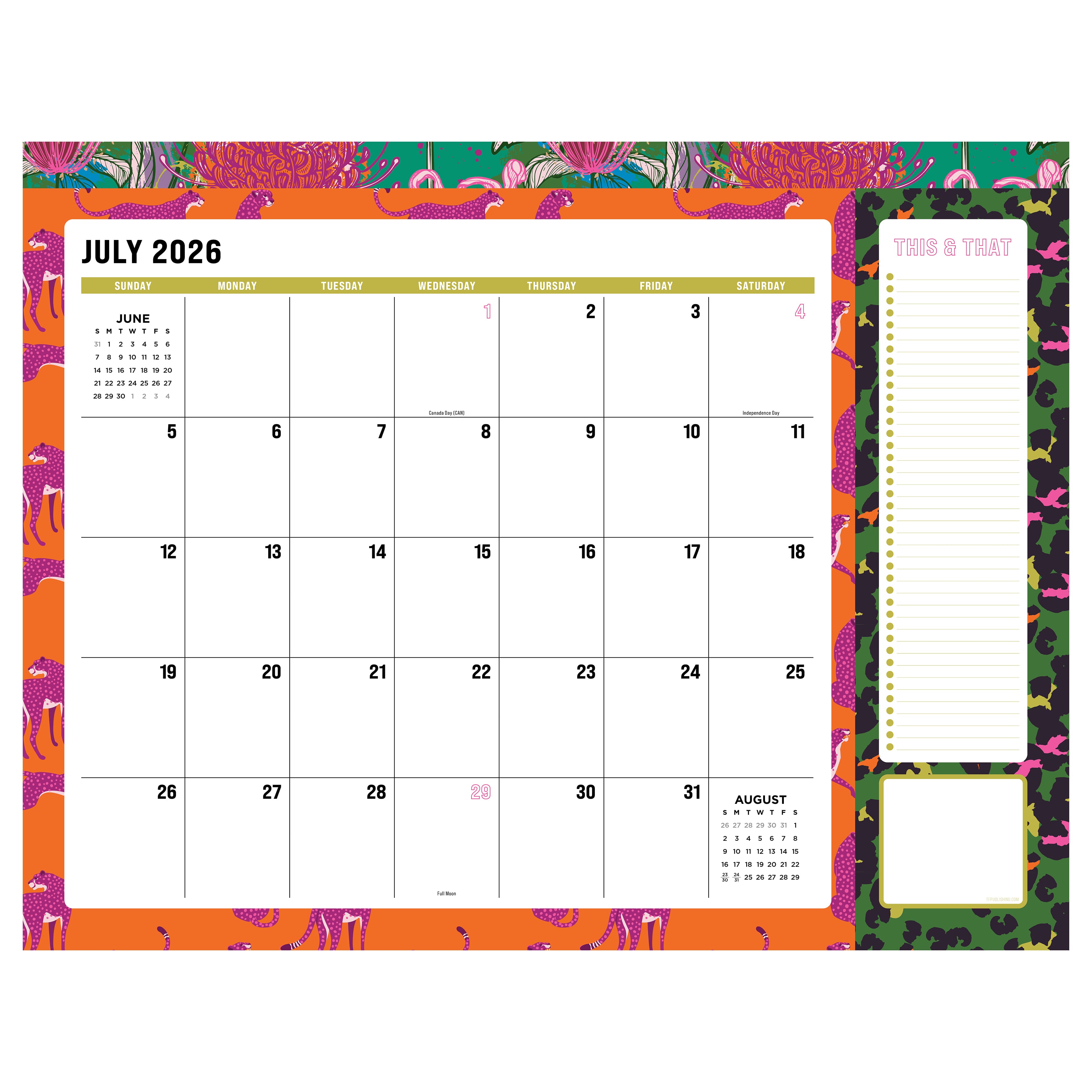 TF Publishing 2026-27 Maximal Mirage Desk Pad Monthly Blotter Calendar