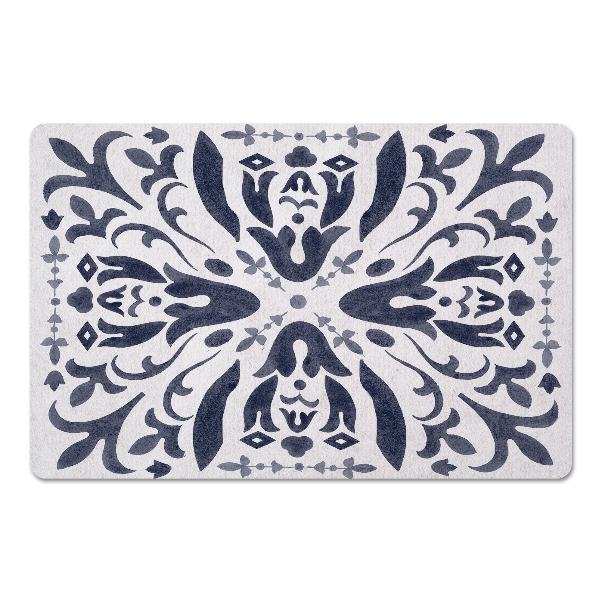 Distressed Floral Floor Mat
