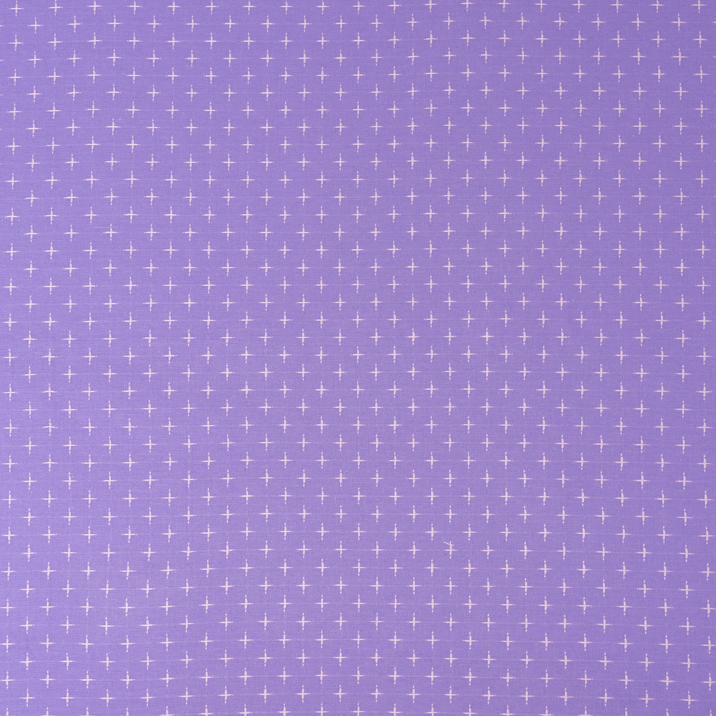 SINGER Purple Embroidery Print Ringspun Cotton Fabric