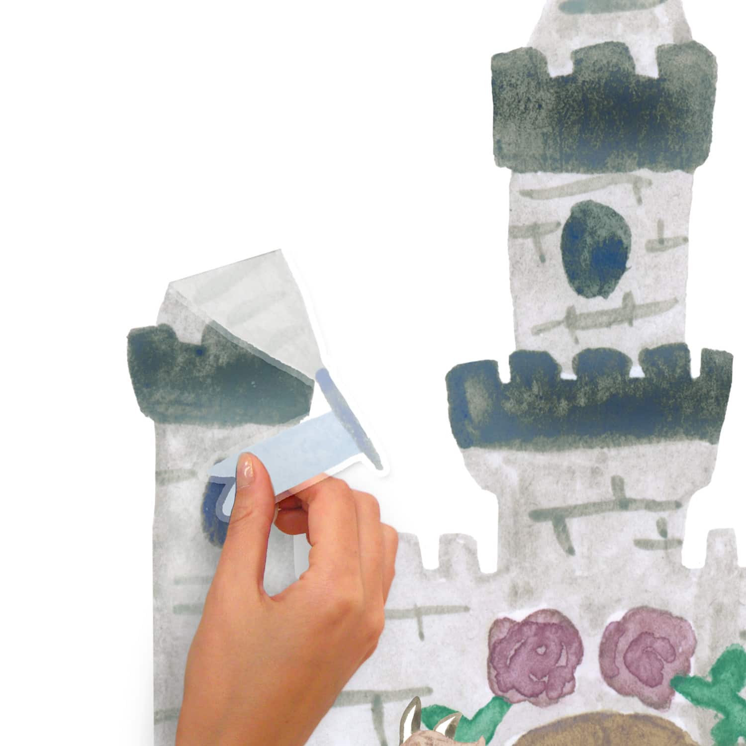 RoomMates Princess & Knight Castle Peel & Stick Giant Wall Decal Set with Alphabet