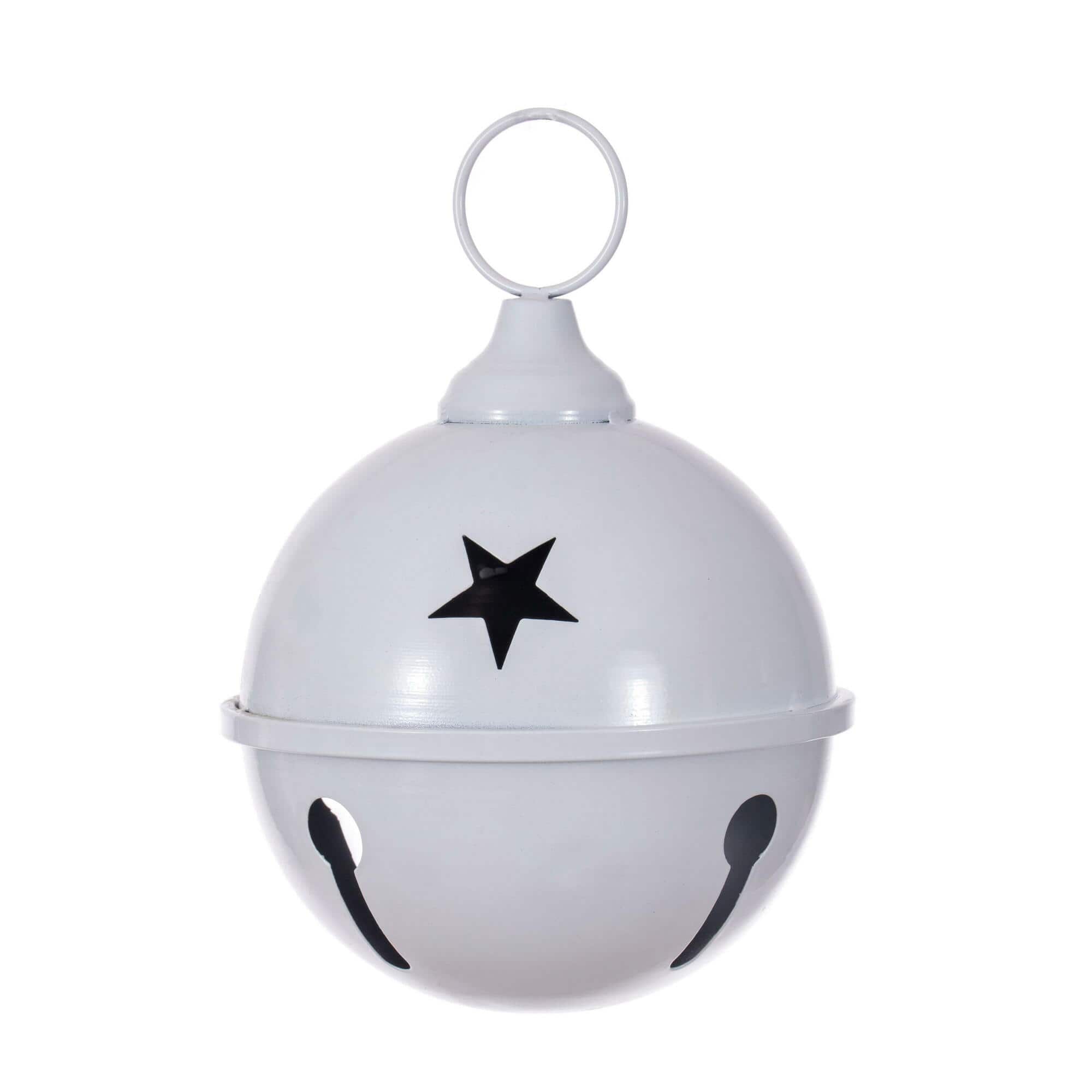 Vickerman 6" White Iron Bell Ornament