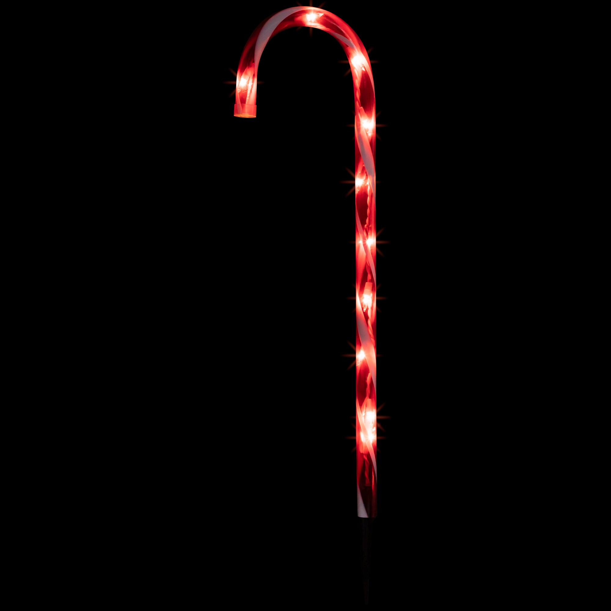 Candy Cane 8 Function Christmas Outdoor Pathway Markers - Set of 8