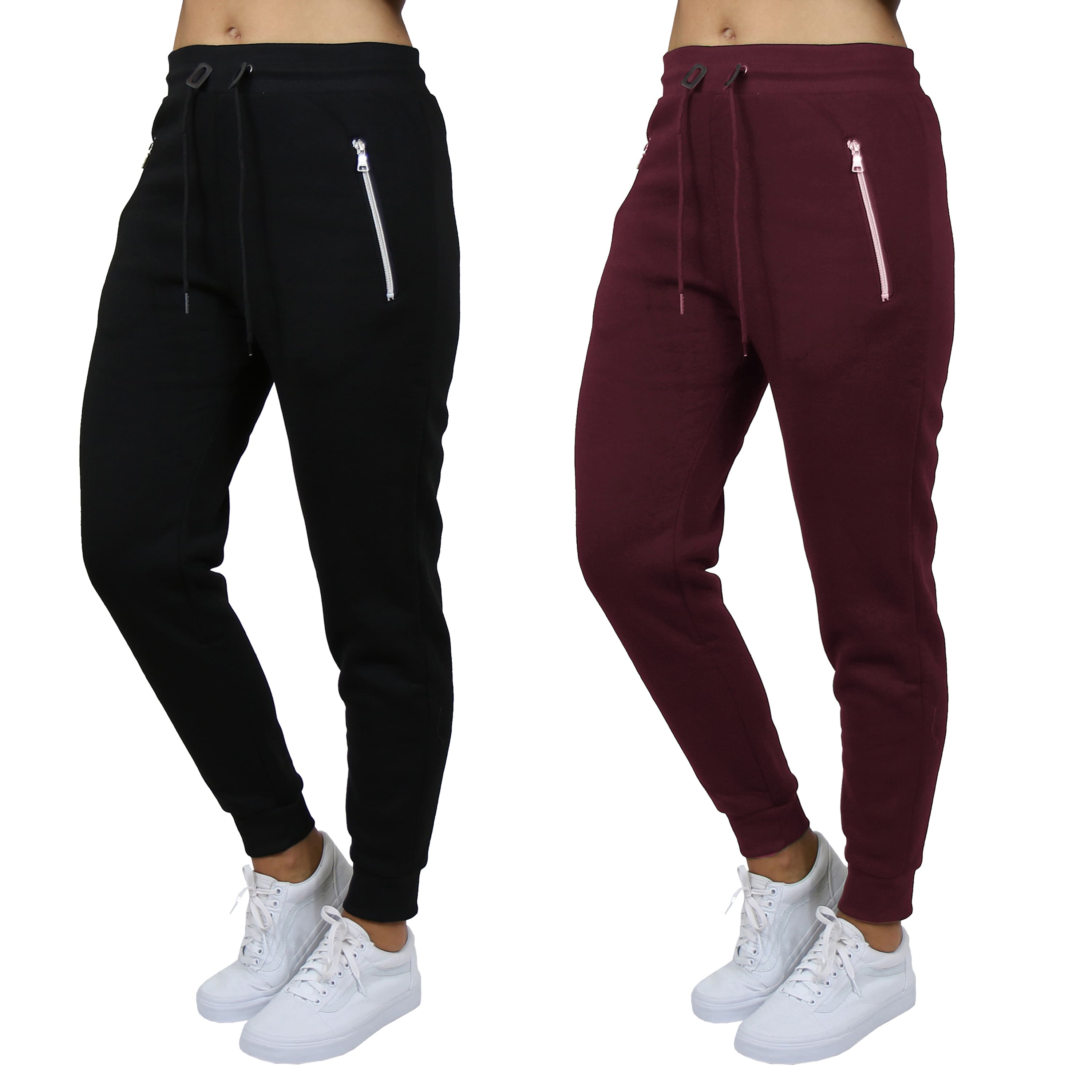 Galaxy by Harvic Women's Relaxed-Fit Fleece-Lined Zipper Pockets Jogger Sweatpants