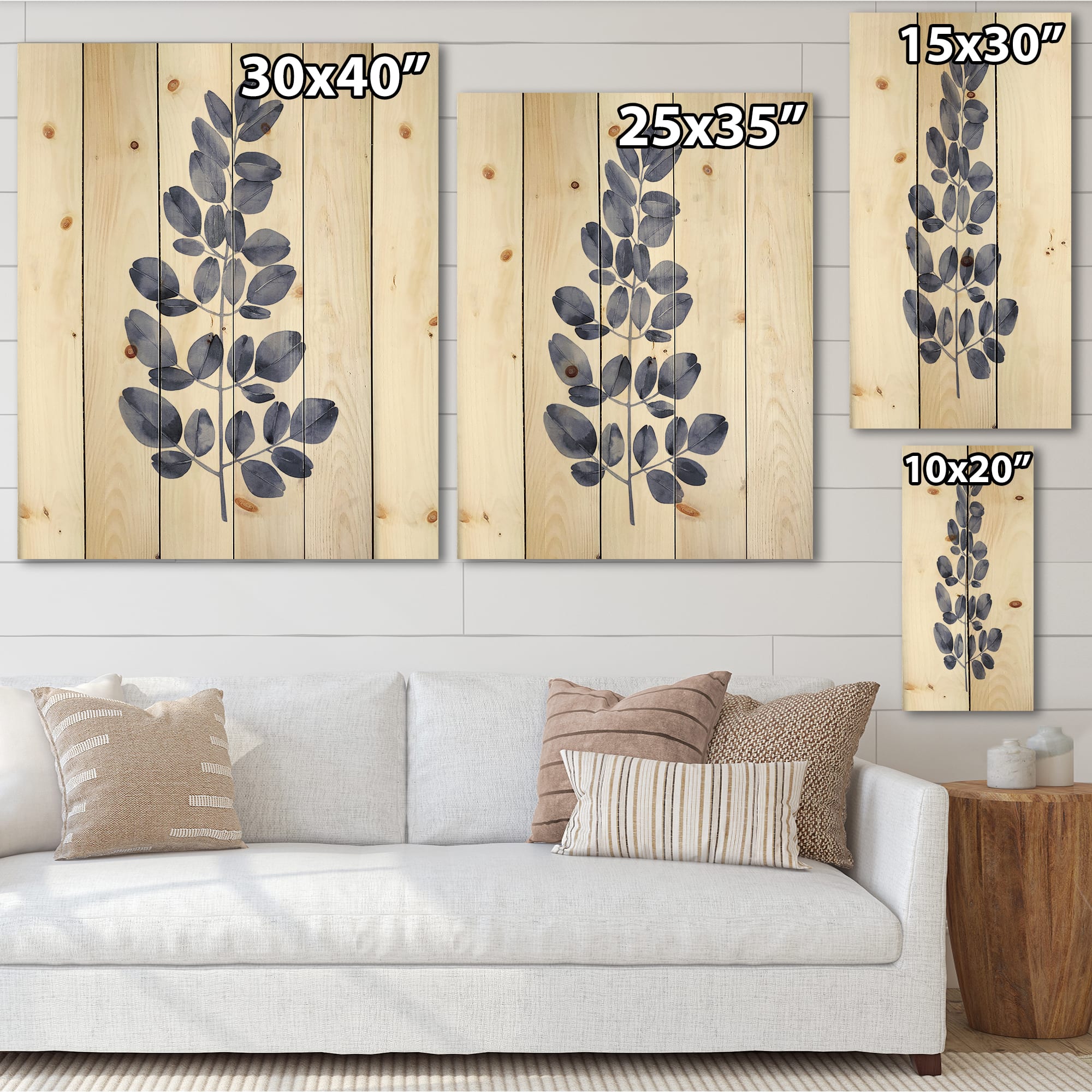 Designart - Navy Blue Eucalyptus II