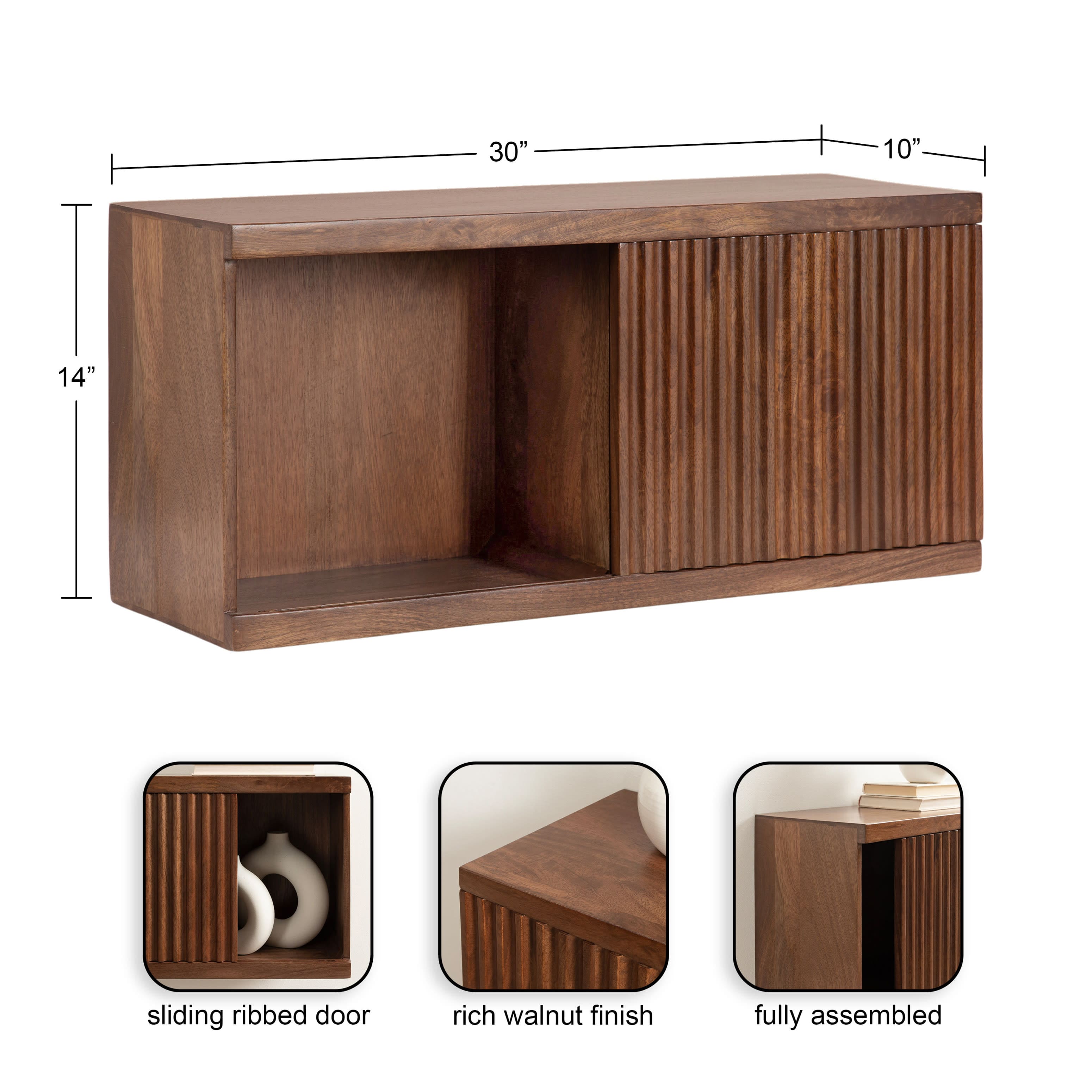 Kate and Laurel Furrow Short Wall Cabinet