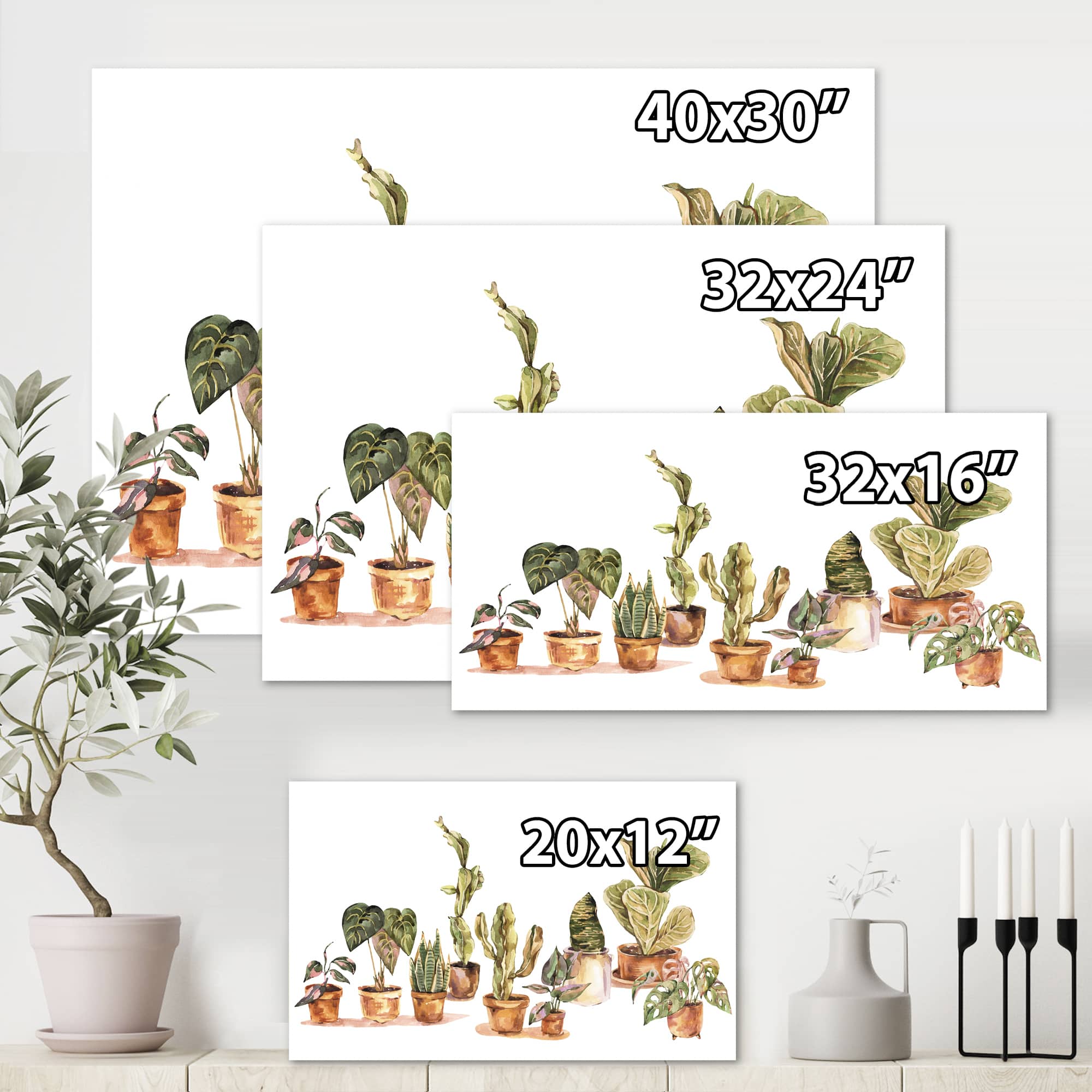 Designart - Indoor House Plants Urban Jungle I - Traditional Canvas Wall Art Print