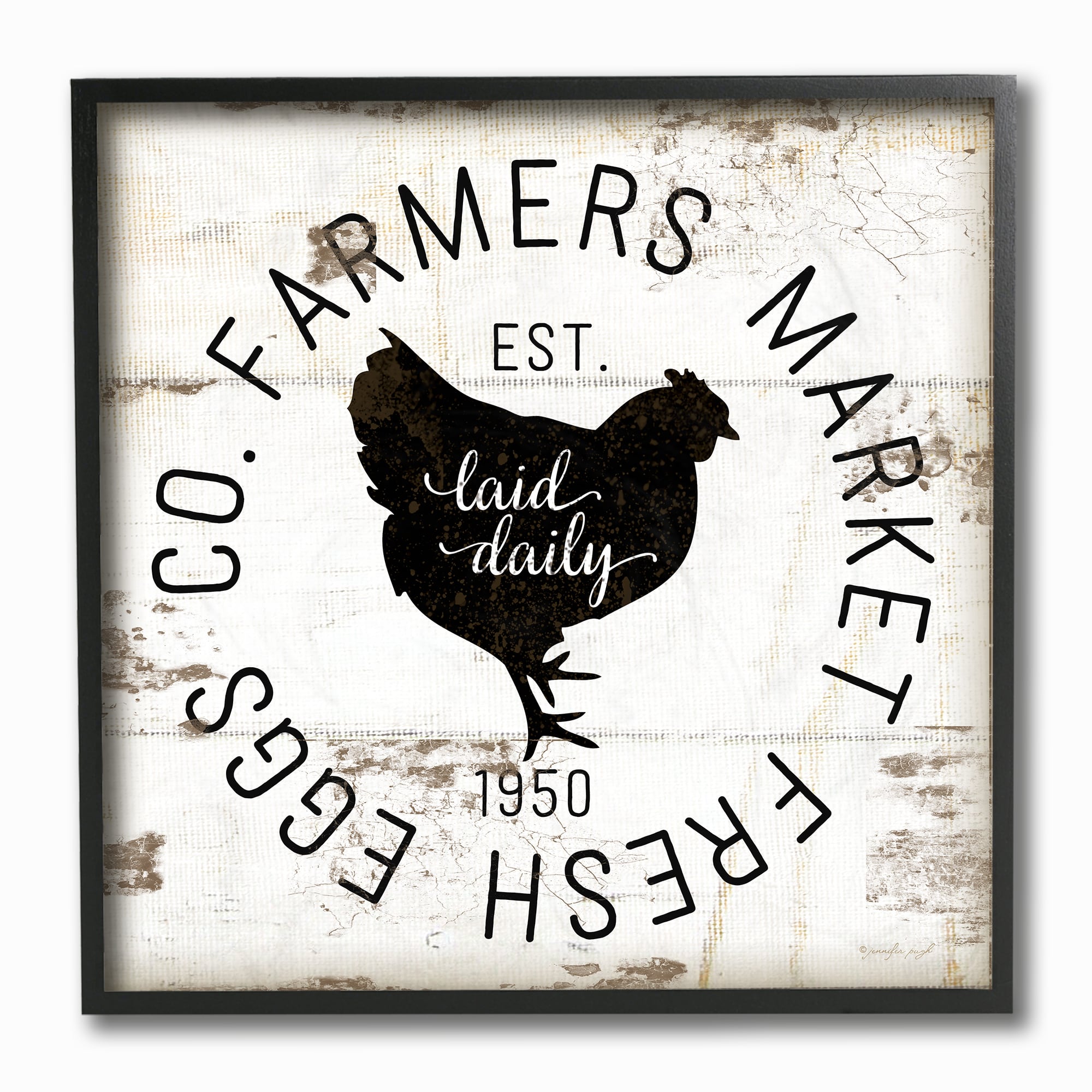 Stupell Industries Fresh Egg Co Vintage Sign, 12" x 12"