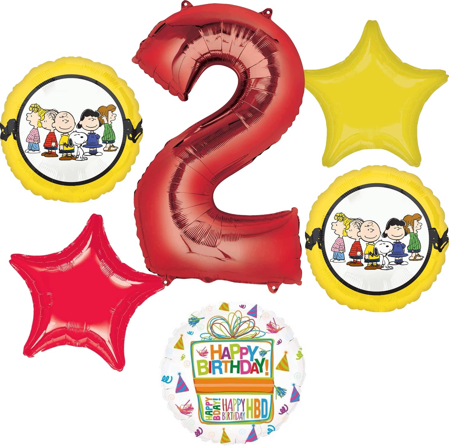 Peanuts® Birthday 6-Piece Foil Balloon Bouquet