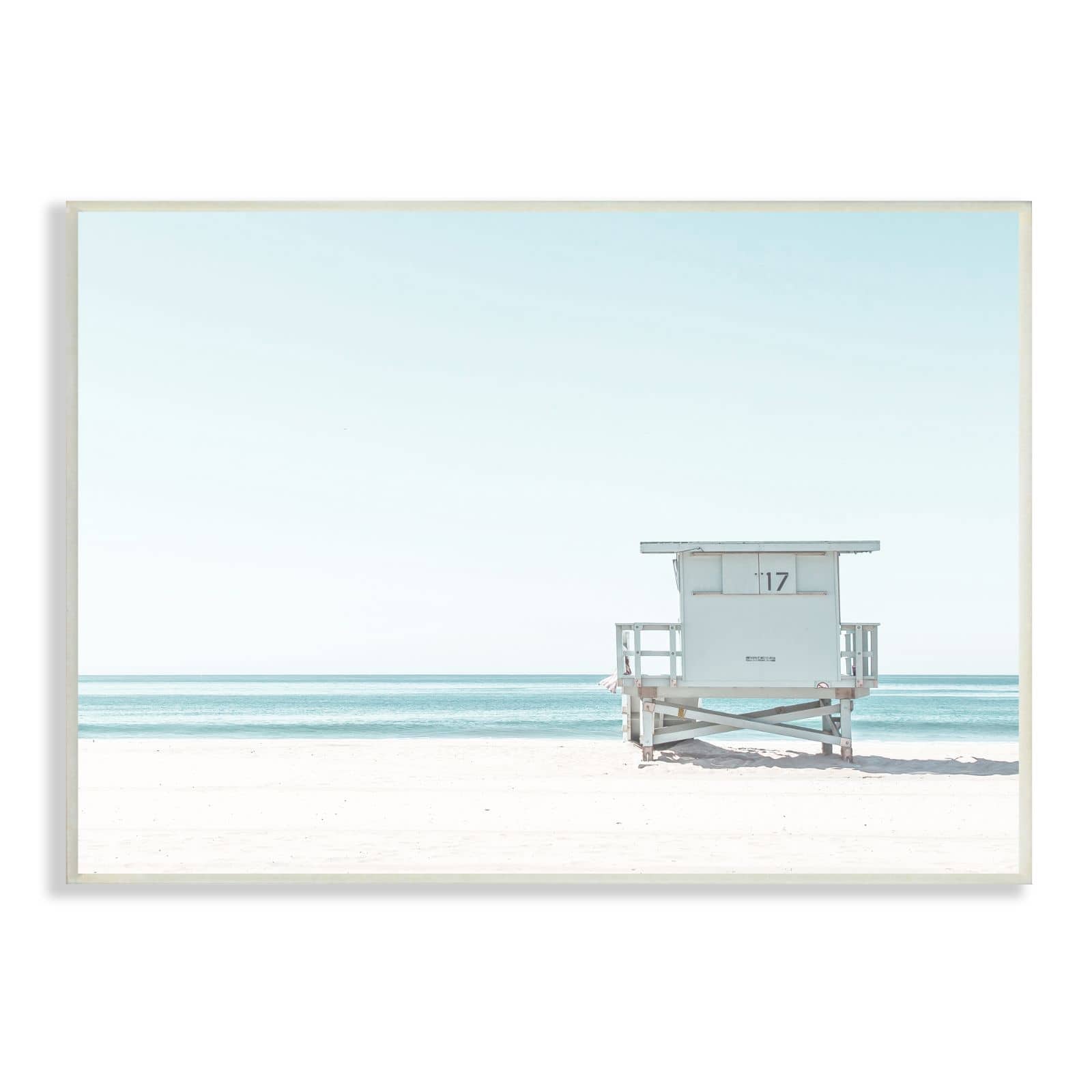 Stupell Industries Sun Bleached Blue Coast Lifeguard Shelter Summer Photography Wall Plaque