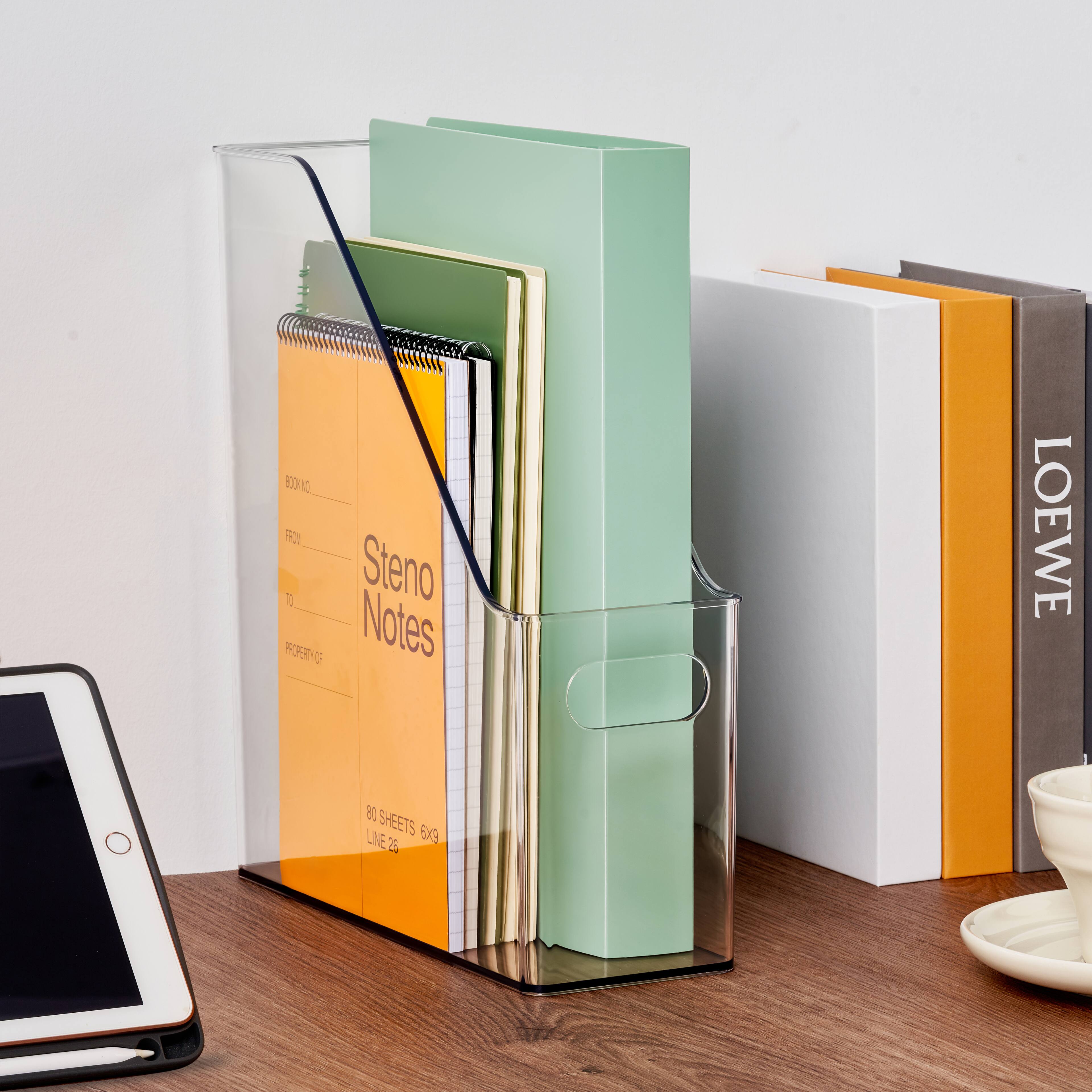 8 Pack: 12" Clear Magazine Storage Bin by Simply Tidy®