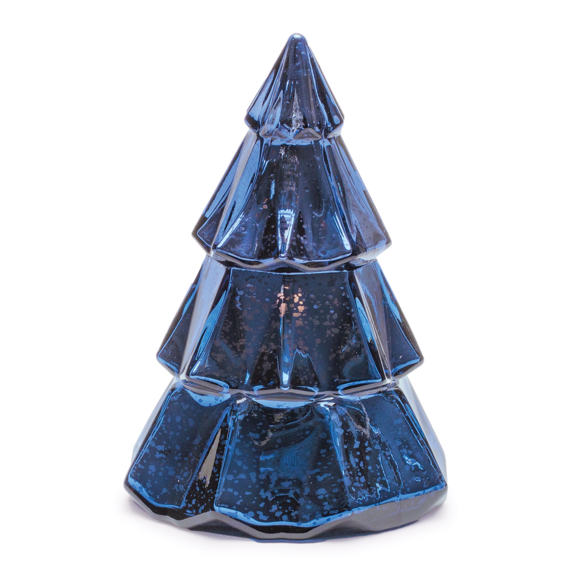 Melrose Blue LED Glass Tree Candle