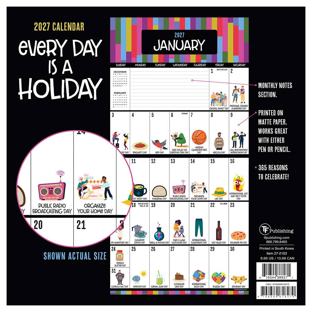 2027 Every Day's A Holiday Mini Calendar